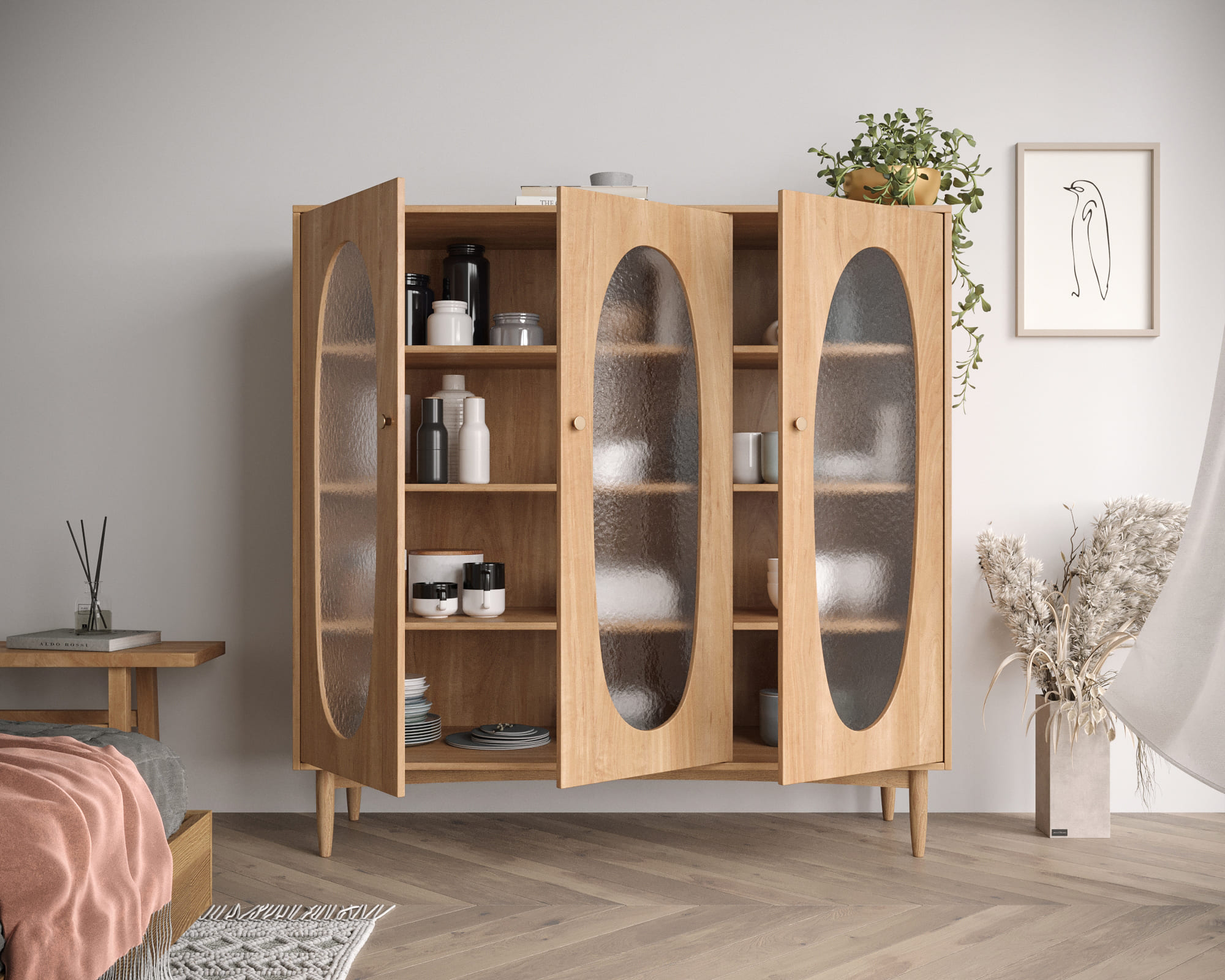 купить Шкаф трехстворчатый низкий Bubble арт BBL04 в Москве купить Шкаф трехстворчатый низкий Bubble арт BBL04