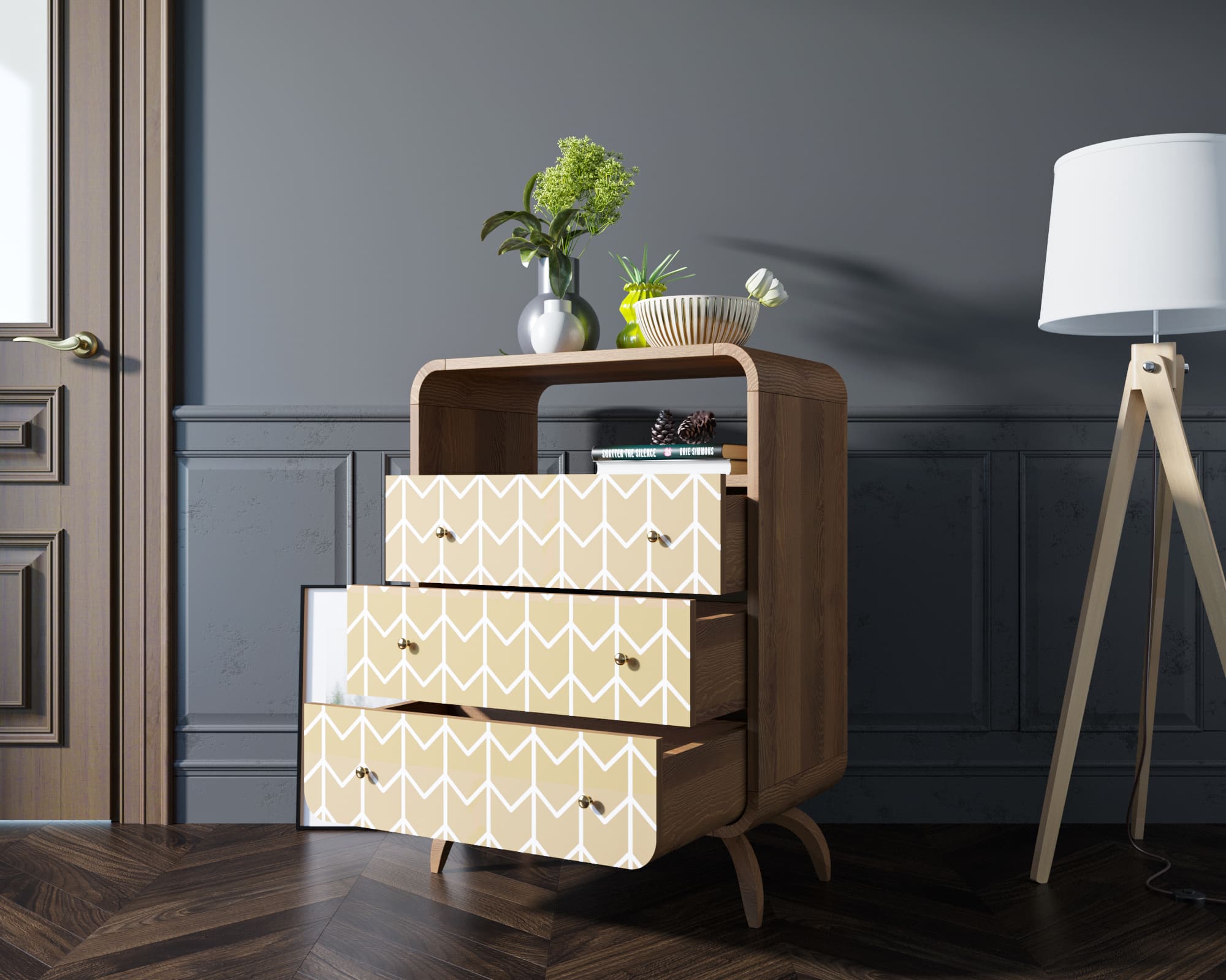 купить Высокий комод "Ellipse print" с тремя ящиками принт 1 арт EL04/print_1 в Москве купить Высокий комод "Ellipse print" с тремя ящиками принт 1 арт EL04/print_1