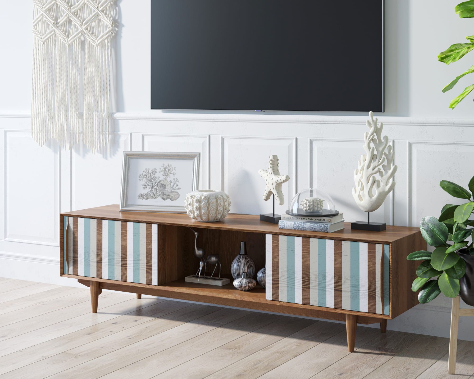 заказать Консоль в Скандинавском стиле под TV "Bruni print 1" арт BR-22/print_1