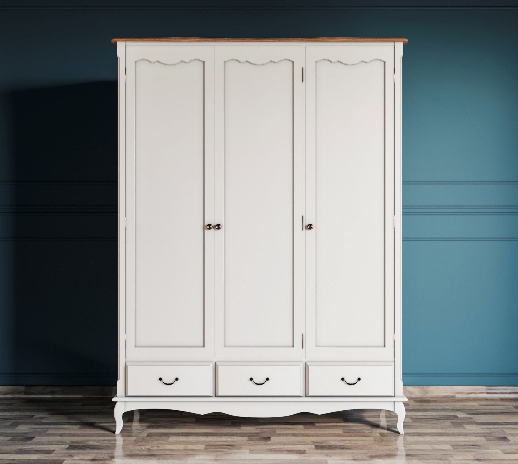 фото Шкаф Leontina для одежды трехстворчатый с ящиками арт ST9327KR/3
