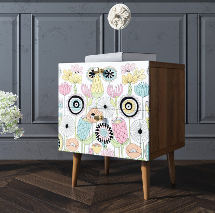 купить Тумбочка "Berber" с двумя ящиками 3 принт арт BB03/Print_03, разноцветная