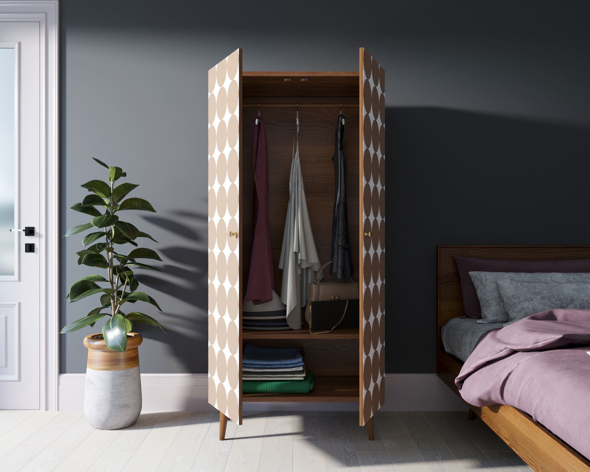 Шкаф малый двухстворчатый "Berber" принт 17 арт BB08/Print_17 в интернет-магазине