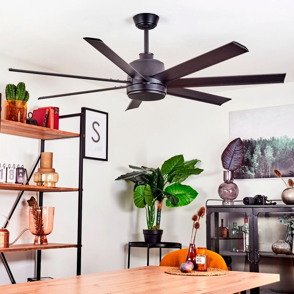 купить Потолочный вентилятор AZAR 60, ?1524, сталь, черный матовый в Москве купить Потолочный вентилятор AZAR 60, ?1524, сталь, черный матовый