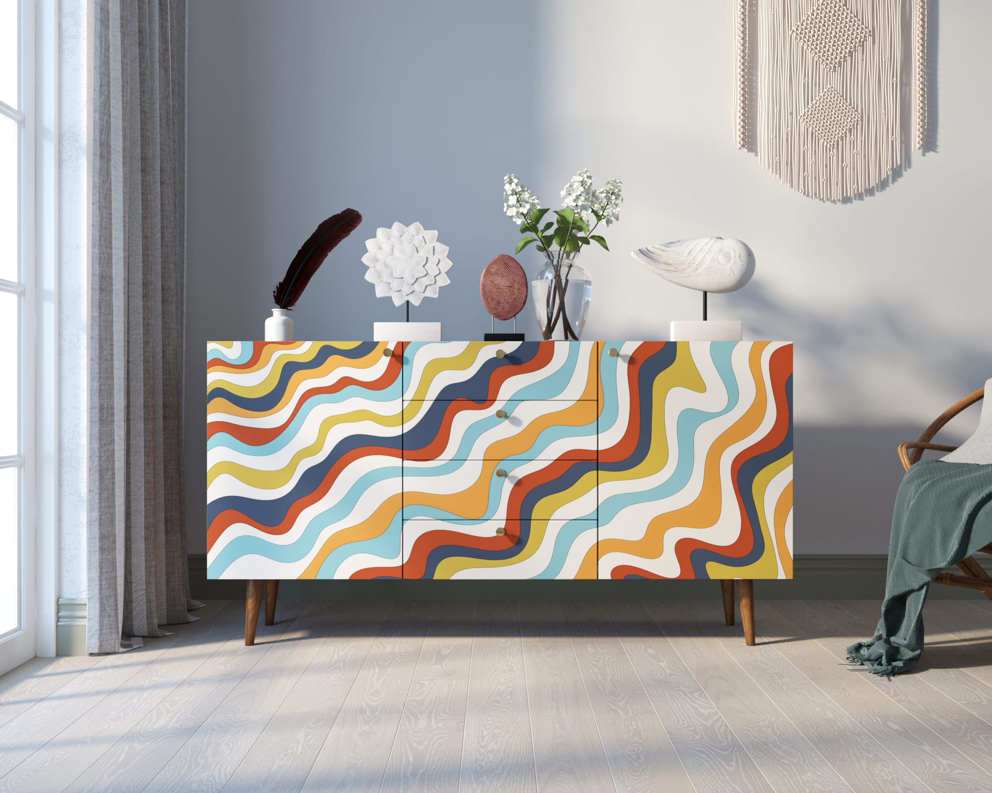 Комод "Berber" с ящиками принт 21 арт BB14/Print_21 в интерьере в Москве Комод "Berber" с ящиками принт 21 арт BB14/Print_21 в интерьере