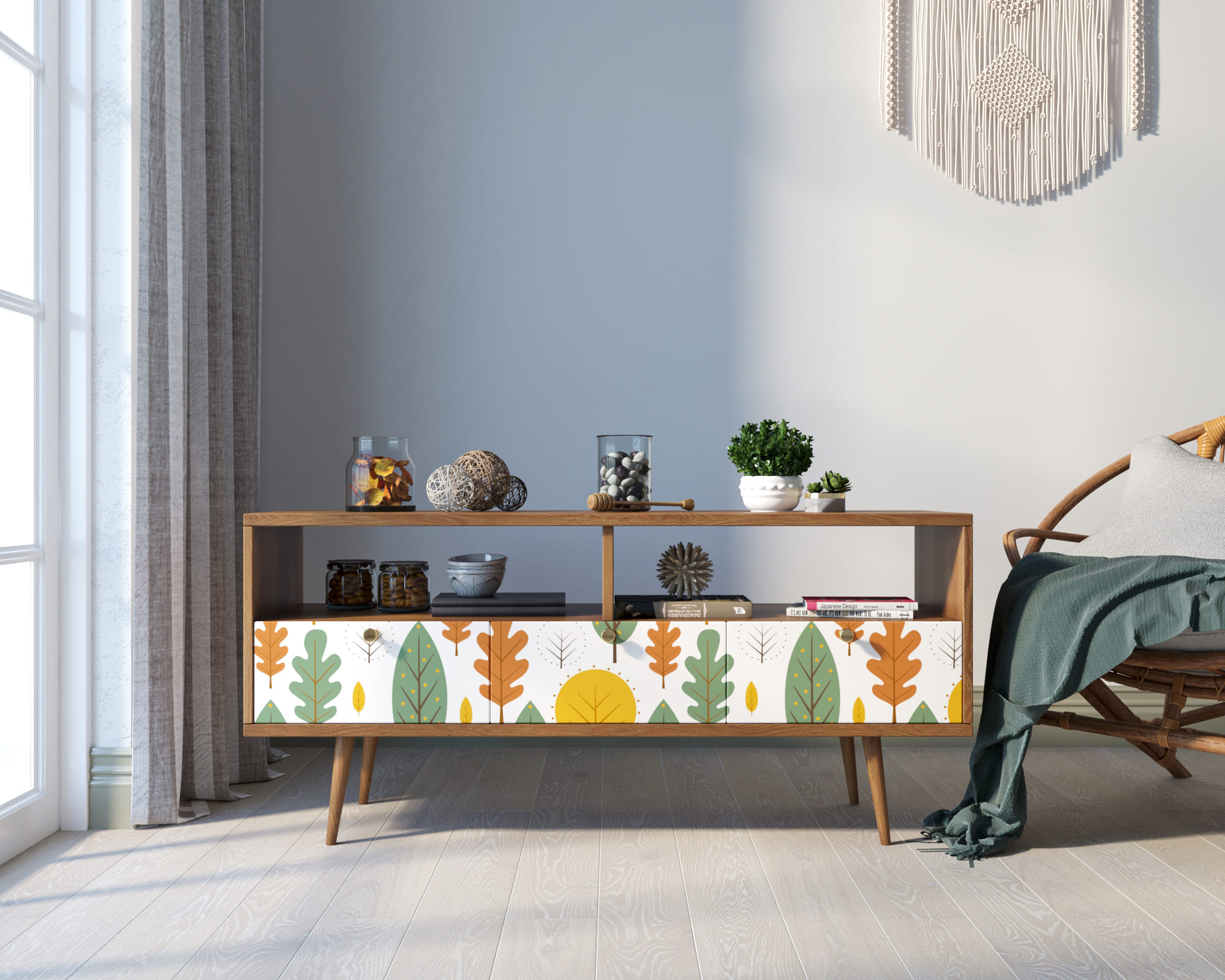 Консоль "Berber" с тремя ящиками принт 30 арт BB23/Print_30 в интернет-магазине