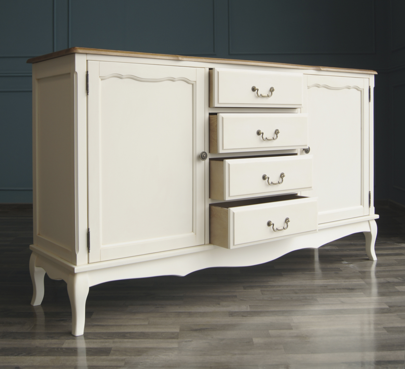 Бежевый комод "Leontina" с дверками и ящиками арт ST9351 в интернет-магазине в Москве Бежевый комод "Leontina" с дверками и ящиками арт ST9351 в интернет-магазине