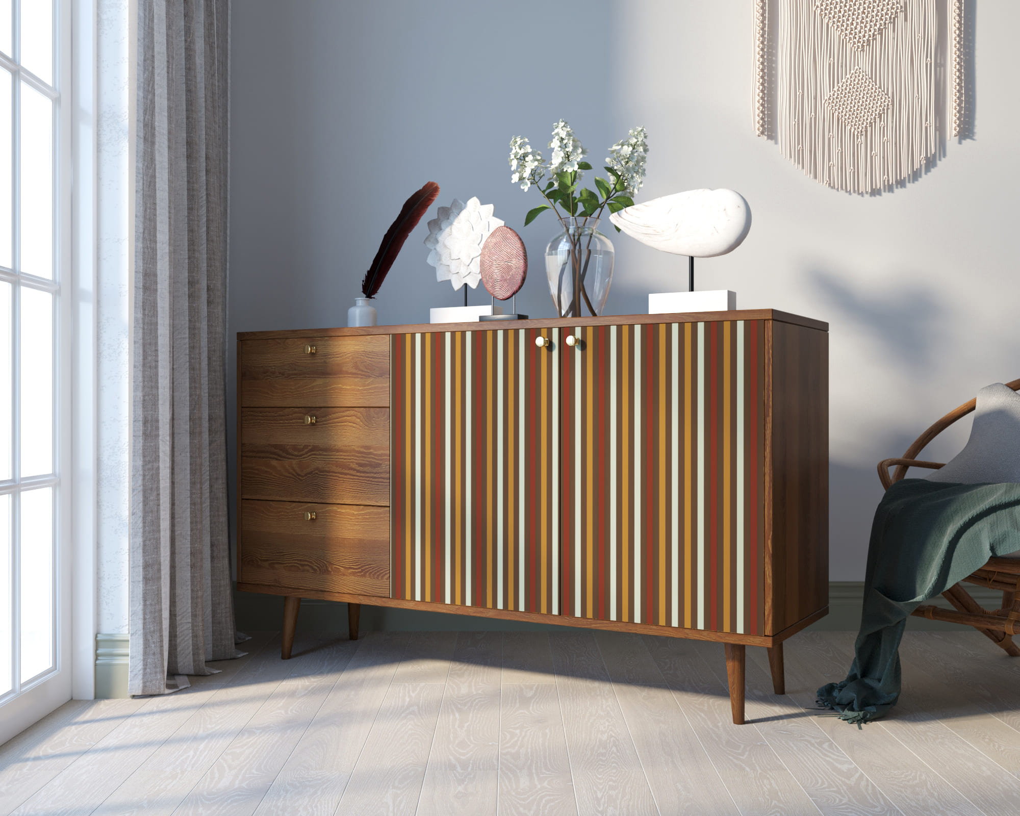 фото Комод "Berber" с двумя дверками и ящиками 20 принт арт BB05/Print_20