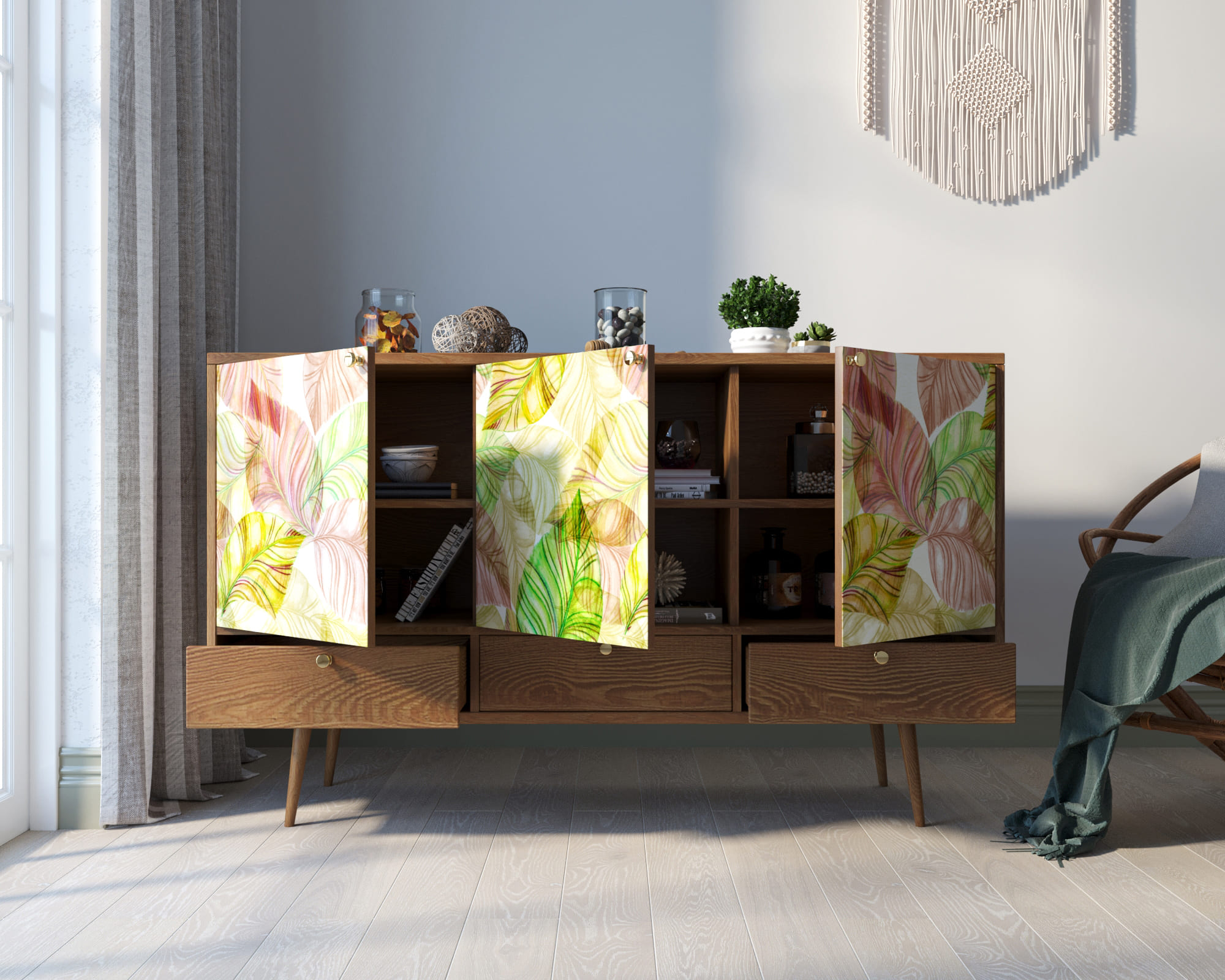 купить Комод "Berber" три дверки и три ящика 29 принт арт BB24/Print_29