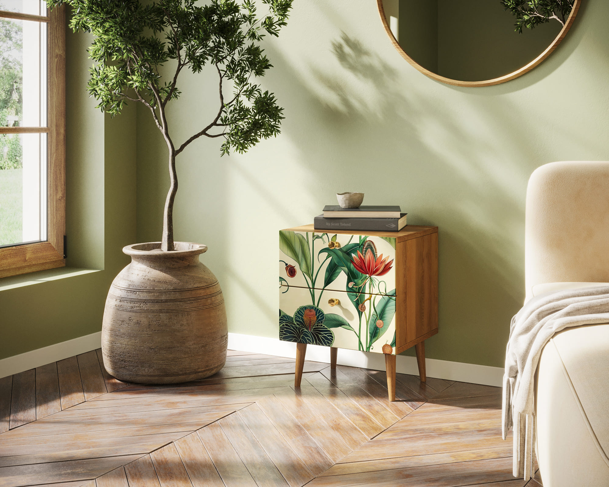 заказать Тумбочка "Berber" с двумя ящиками арт BB03/Print_55