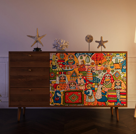 купить Комод "Berber" с двумя дверками и ящиками 1 принт арт BB05/Print_01 в Москве купить Комод "Berber" с двумя дверками и ящиками 1 принт арт BB05/Print_01