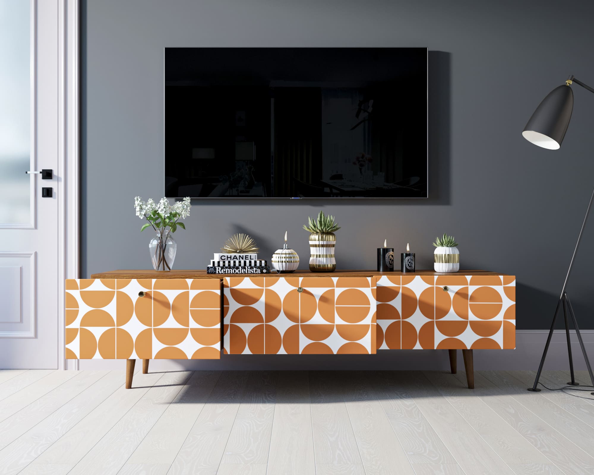 Комод "Berber" с ящиками низкий под TV принт 14 арт BB19/Print_14 в интернет-магазине в Москве Комод "Berber" с ящиками низкий под TV принт 14 арт BB19/Print_14 в интернет-магазине