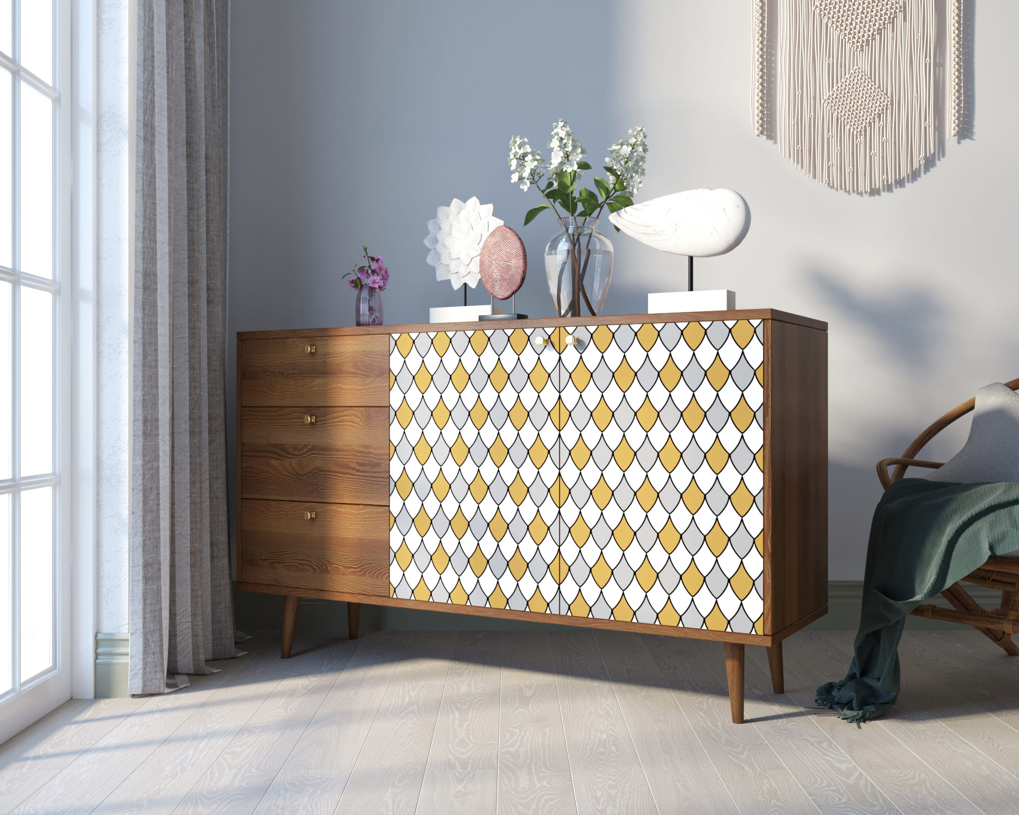 фото Комод "Berber" с двумя дверками и ящиками 22 принт арт BB05/Print_22 в Москве фото Комод "Berber" с двумя дверками и ящиками 22 принт арт BB05/Print_22