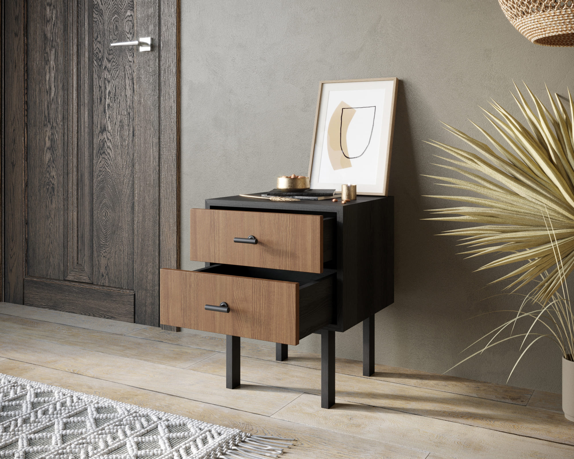 купить Тумбочка с двумя ящиками "Emerson" арт EM16