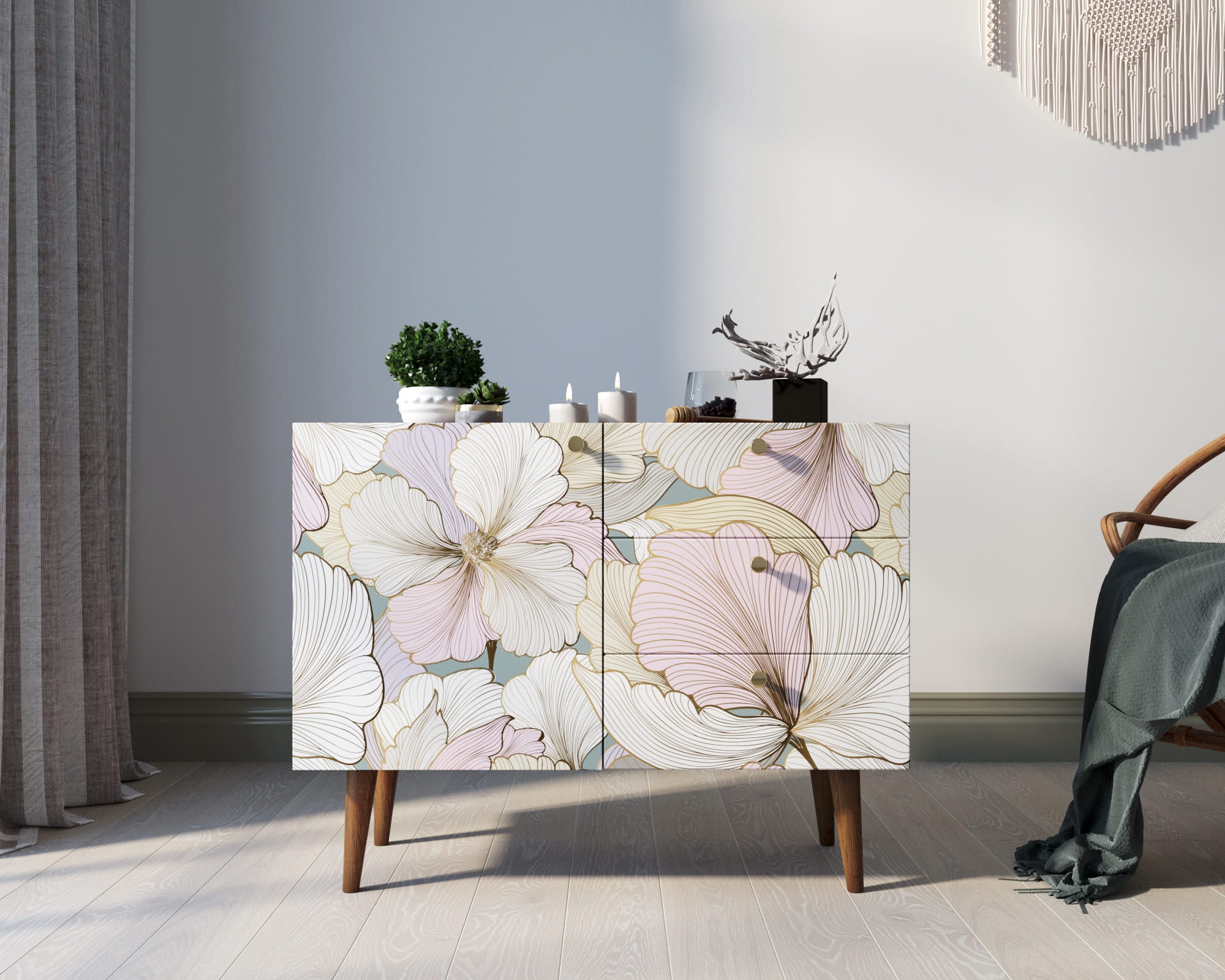 Комод "Berber" три ящика и дверка 31 принт арт BB34/Print_31 в интернет-магазине