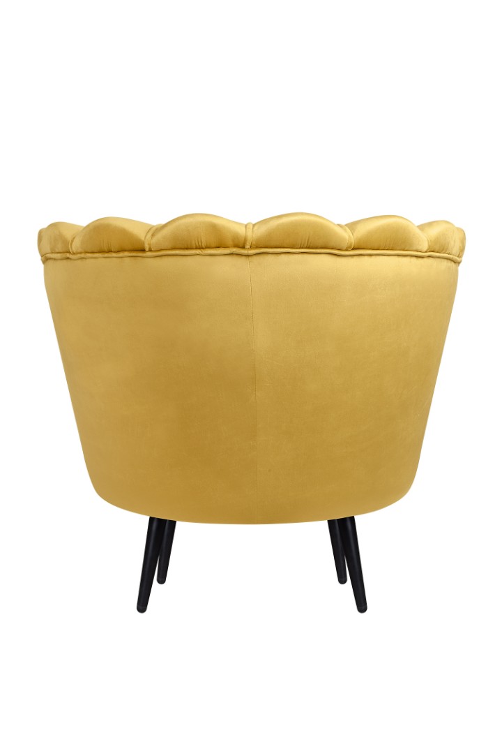 Низкое кресло ракушка Pearl Yellow на черных ножках в интернет-магазине