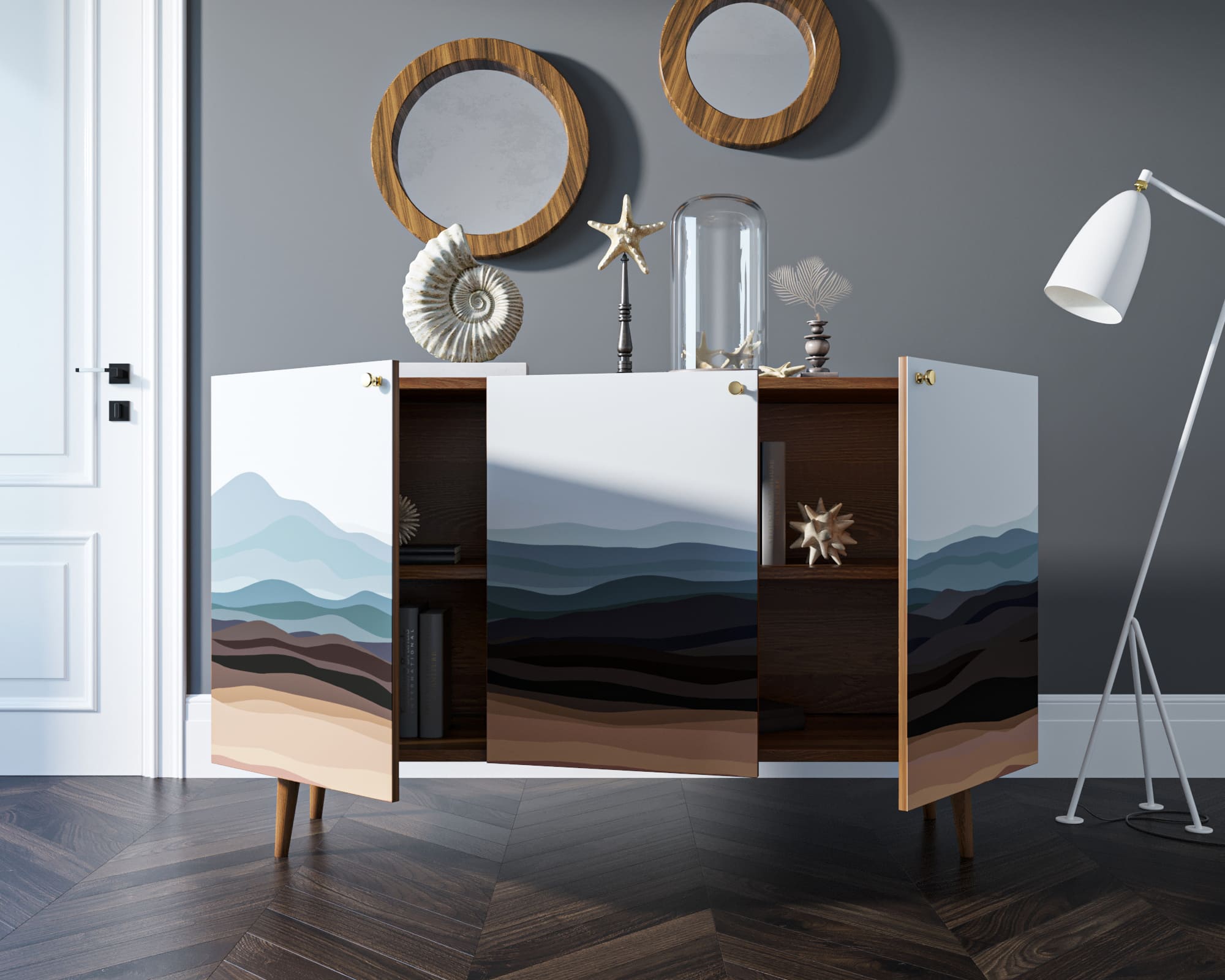 Комод "Berber" три дверки 11 принт арт BB01/Print_11 в интернет-магазине в Москве Комод "Berber" три дверки 11 принт арт BB01/Print_11 в интернет-магазине