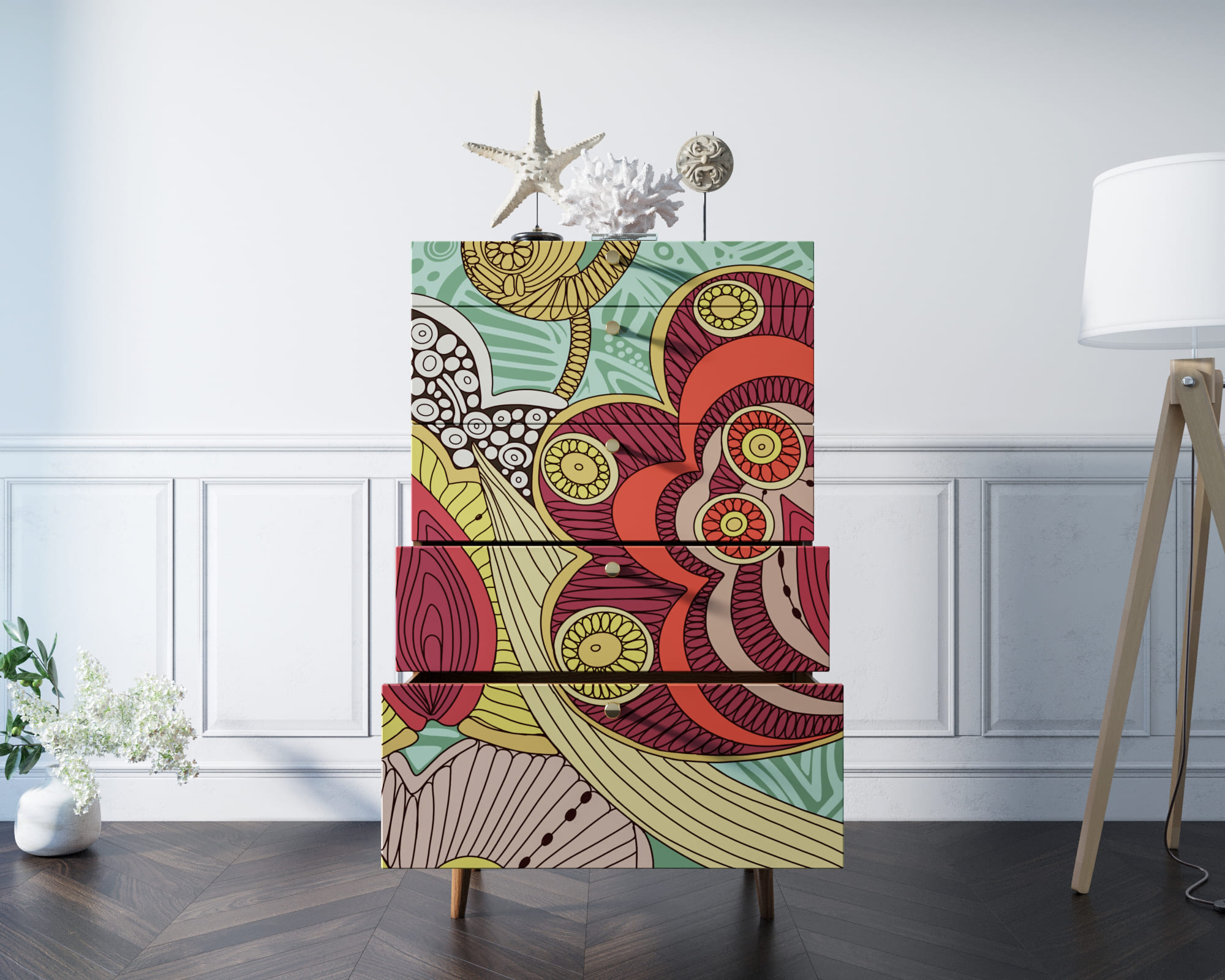 Комод высокий "Berber" 6 принт арт BB10/Print_06 в интернет-магазине в Москве Комод высокий "Berber" 6 принт арт BB10/Print_06 в интернет-магазине