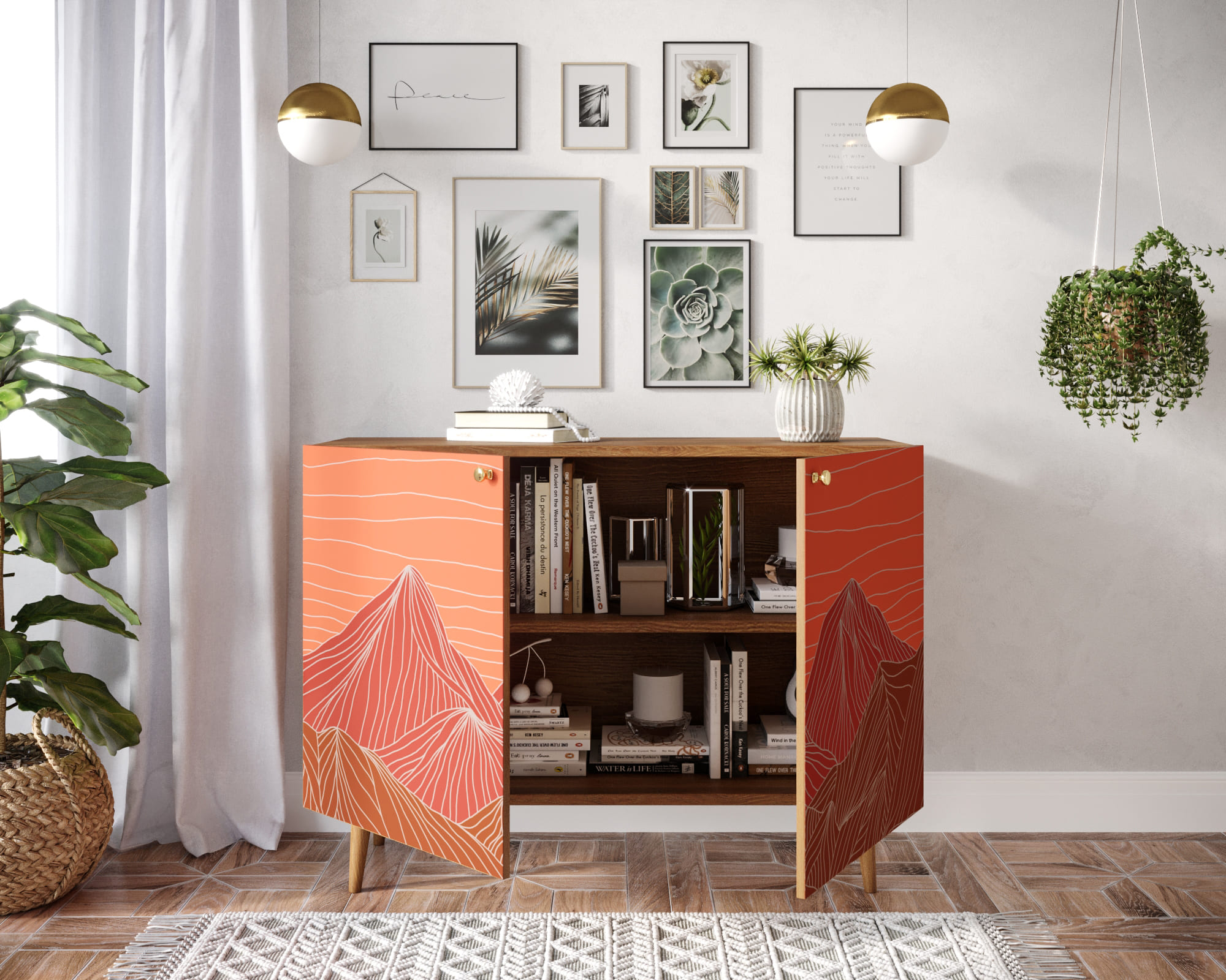 Комод с принтом 49 "Berber" две дверки арт BB04/Print_49 в интернет-магазине