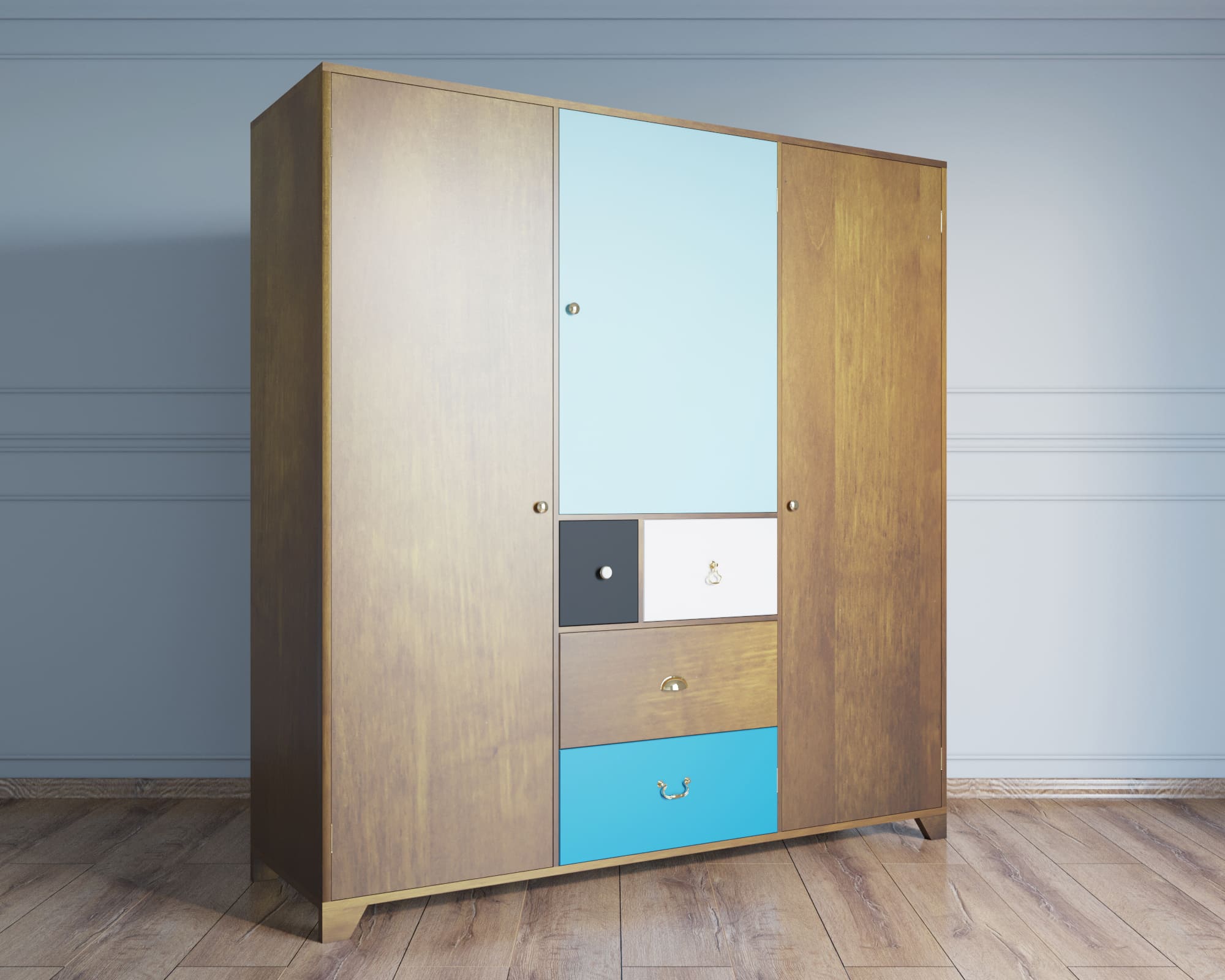 заказать Шкаф "Aquarelle" трехстворчатый арт RE-46