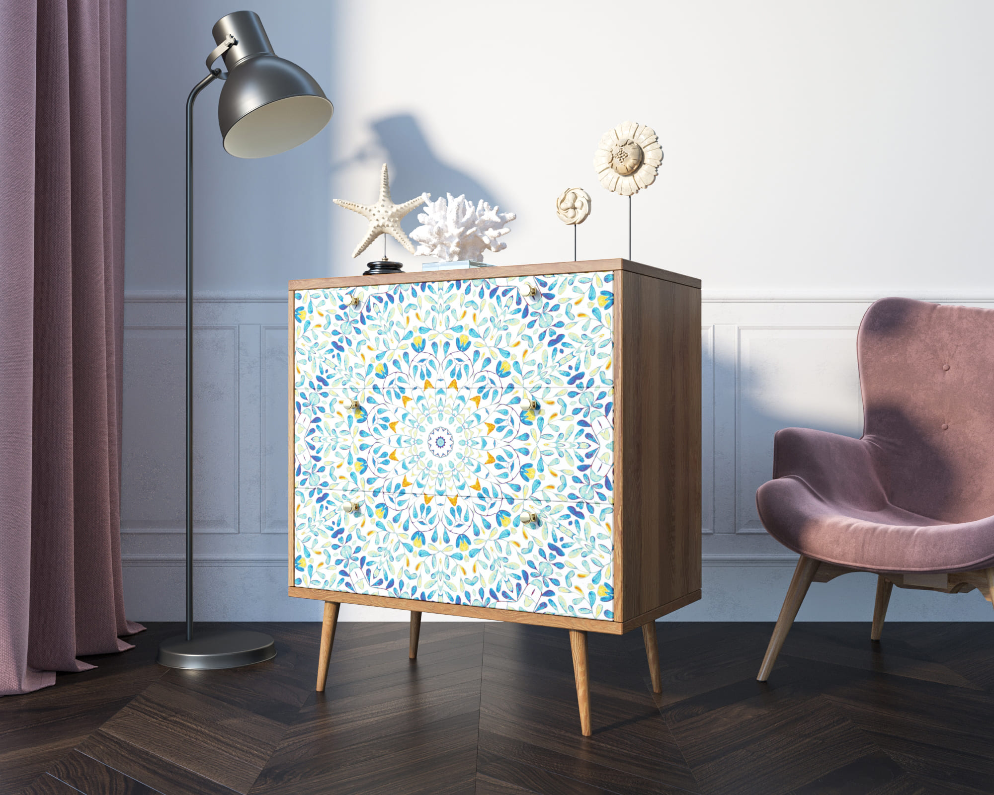 заказать Комод "Berber" три ящика 46 принт арт BB40/Print_46 в Москве заказать Комод "Berber" три ящика 46 принт арт BB40/Print_46