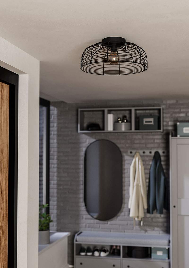 купить 43896 Потолочная люстра RINROE, 1х40W (E27), H200, ?450, сталь, черный в Москве купить 43896 Потолочная люстра RINROE, 1х40W (E27), H200, ?450, сталь, черный