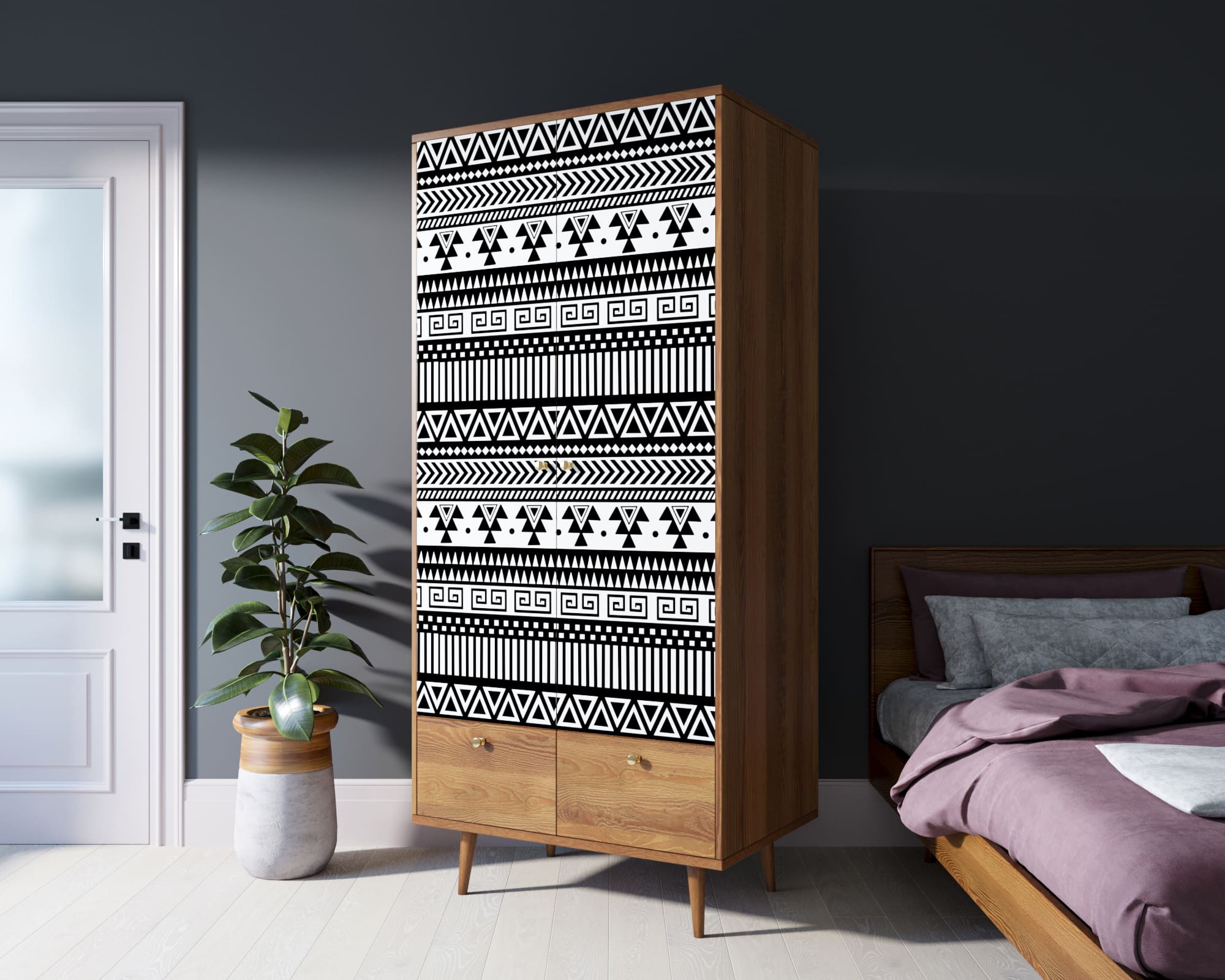 фото Шкаф двухстворчатый "Berber" принт 19 арт BB16/Print_19