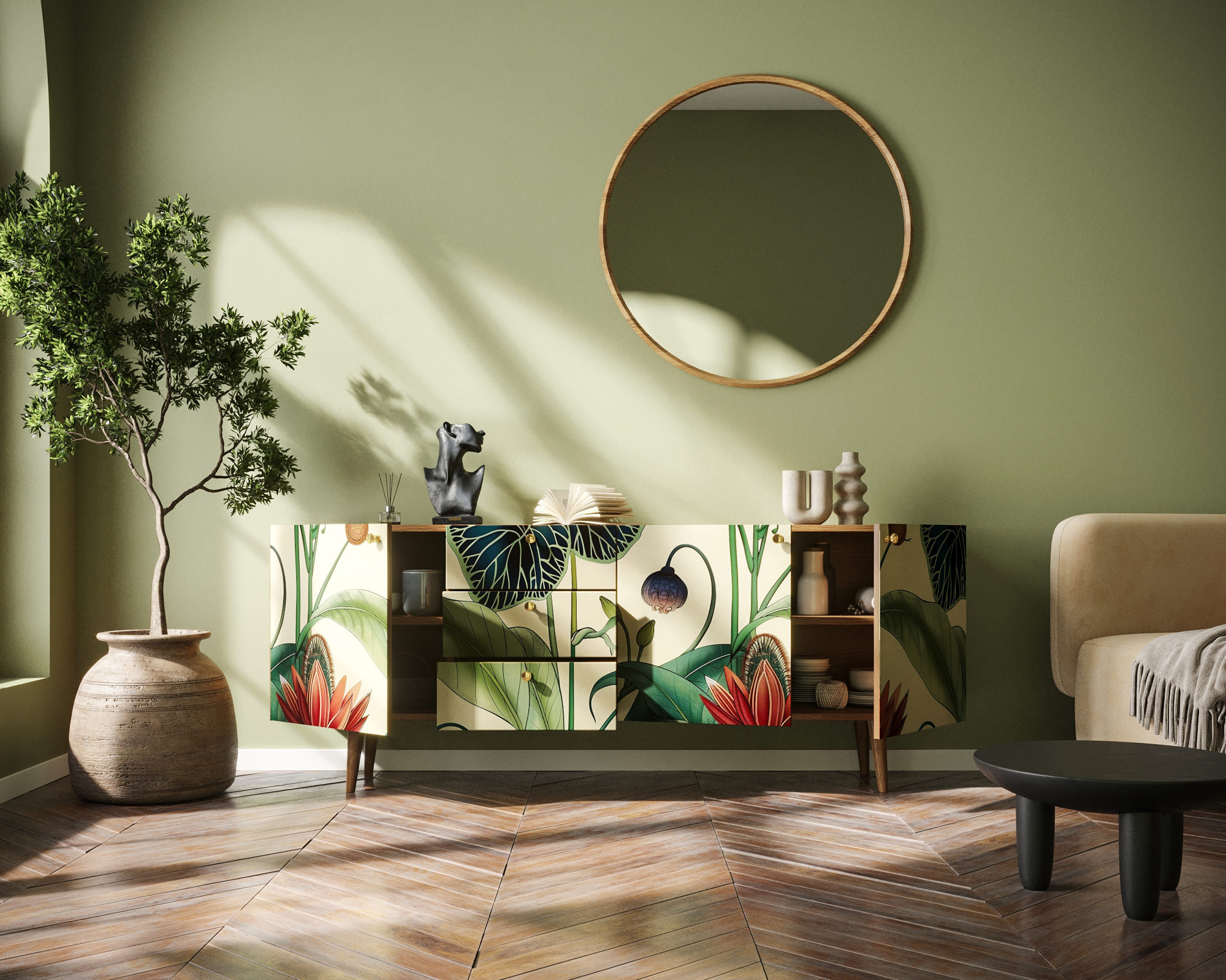 купить Комод "Berber" удлиненный арт BB11/Print_55