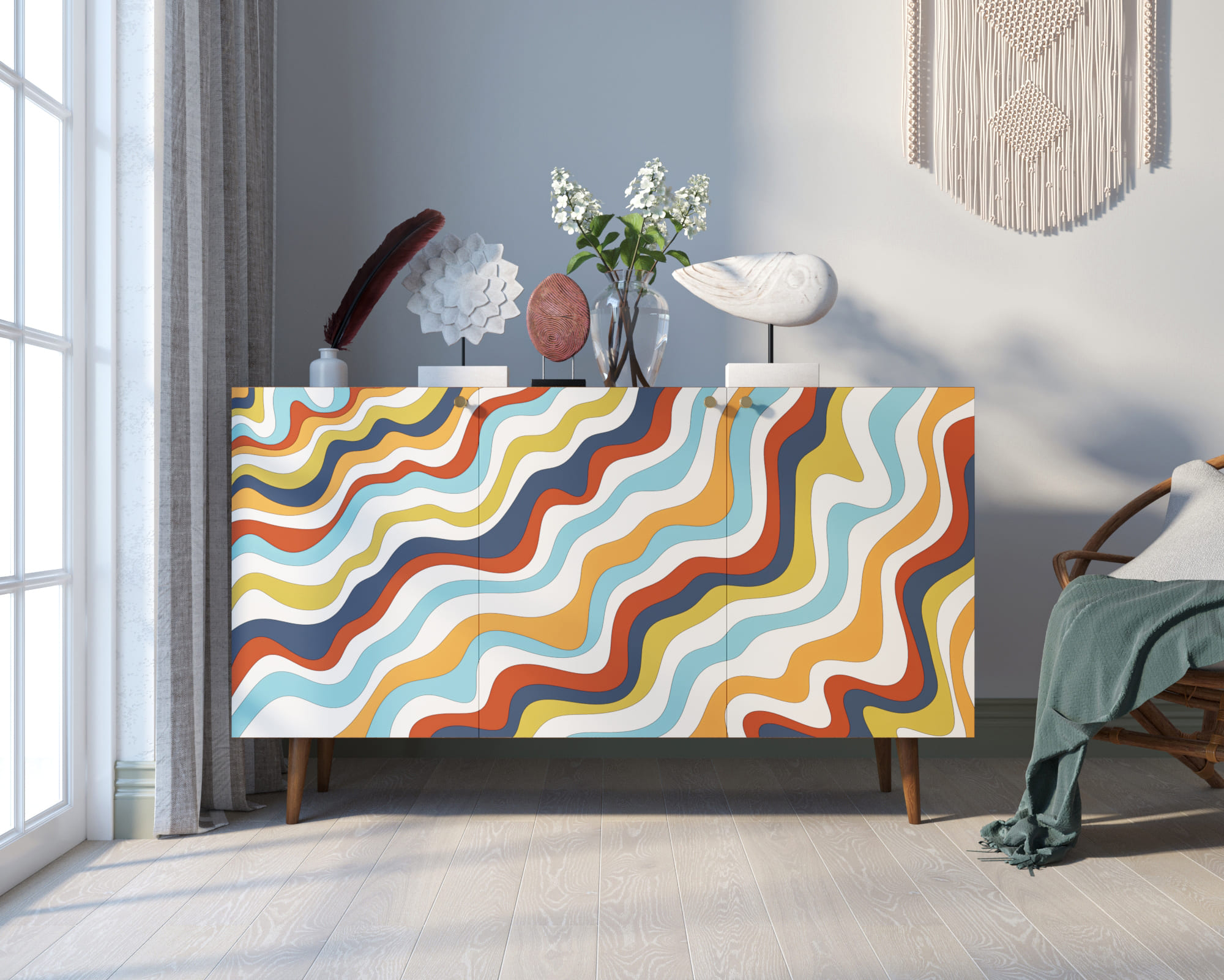 Комод с принтом 21 "Berber" арт BB01/Print_21 в интерьере в Москве Комод с принтом 21 "Berber" арт BB01/Print_21 в интерьере