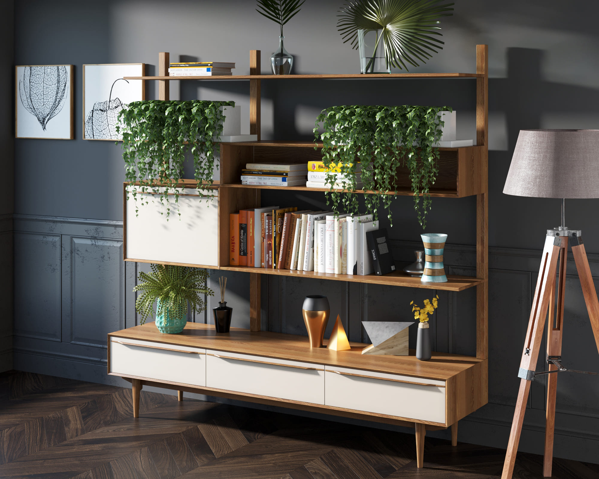 купить Стеллаж "Bruni white" с ящиками арт BR-20WH в Москве купить Стеллаж "Bruni white" с ящиками арт BR-20WH