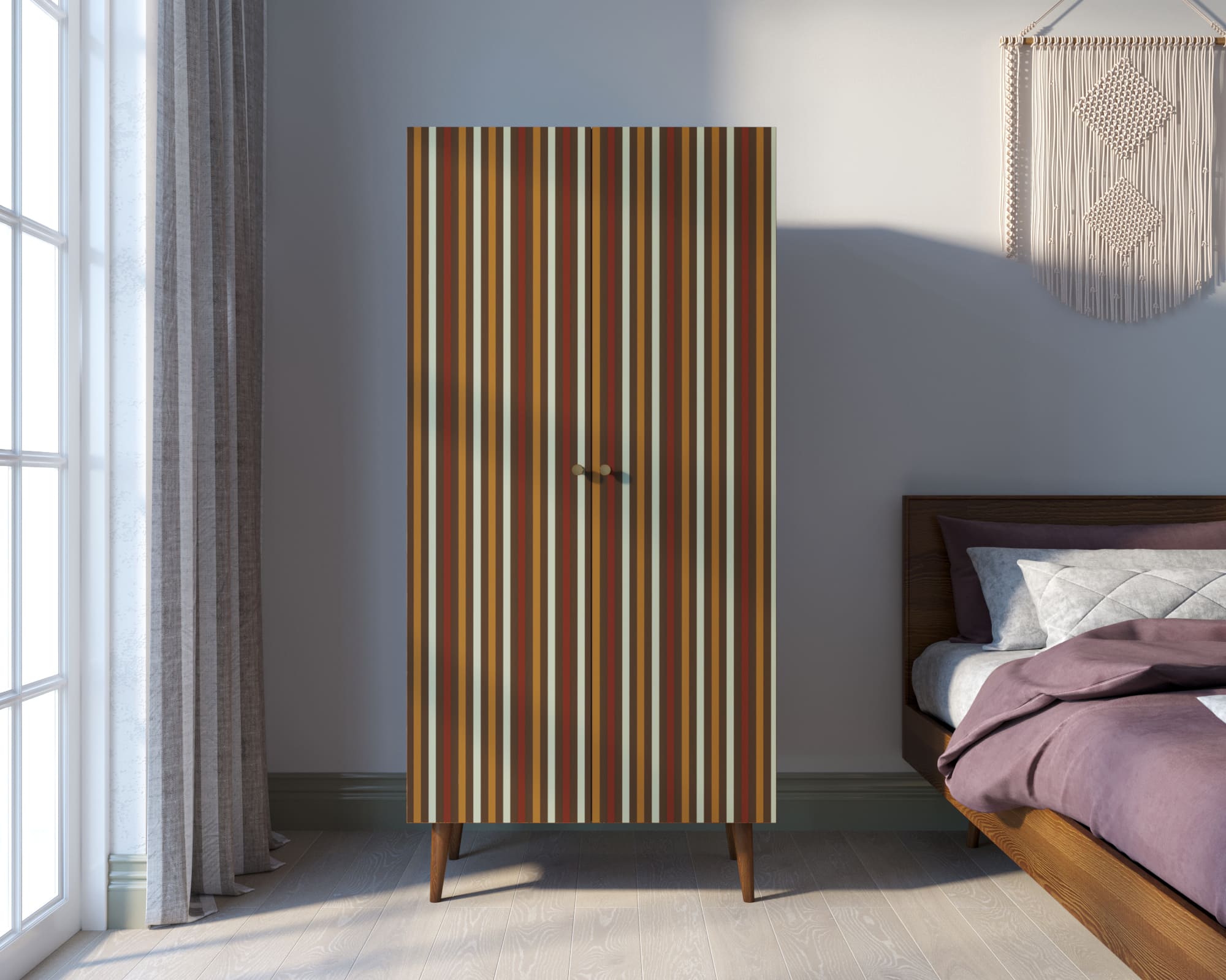 Шкаф малый двухстворчатый "Berber" принт 20 арт BB08/Print_20 в интерьере