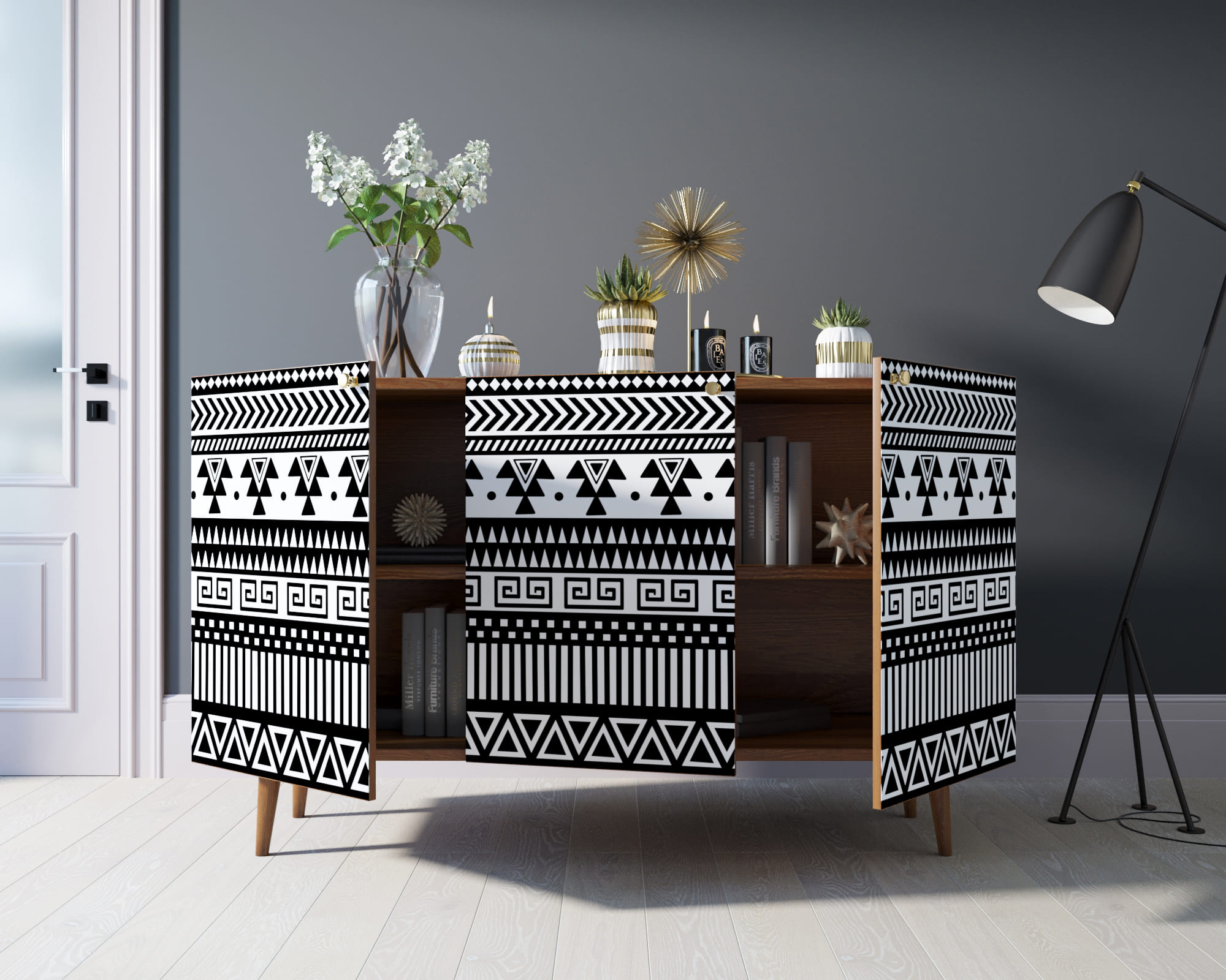 Комод "Berber" три дверки 19 принт арт BB01/Print_19 в интернет-магазине в Москве Комод "Berber" три дверки 19 принт арт BB01/Print_19 в интернет-магазине