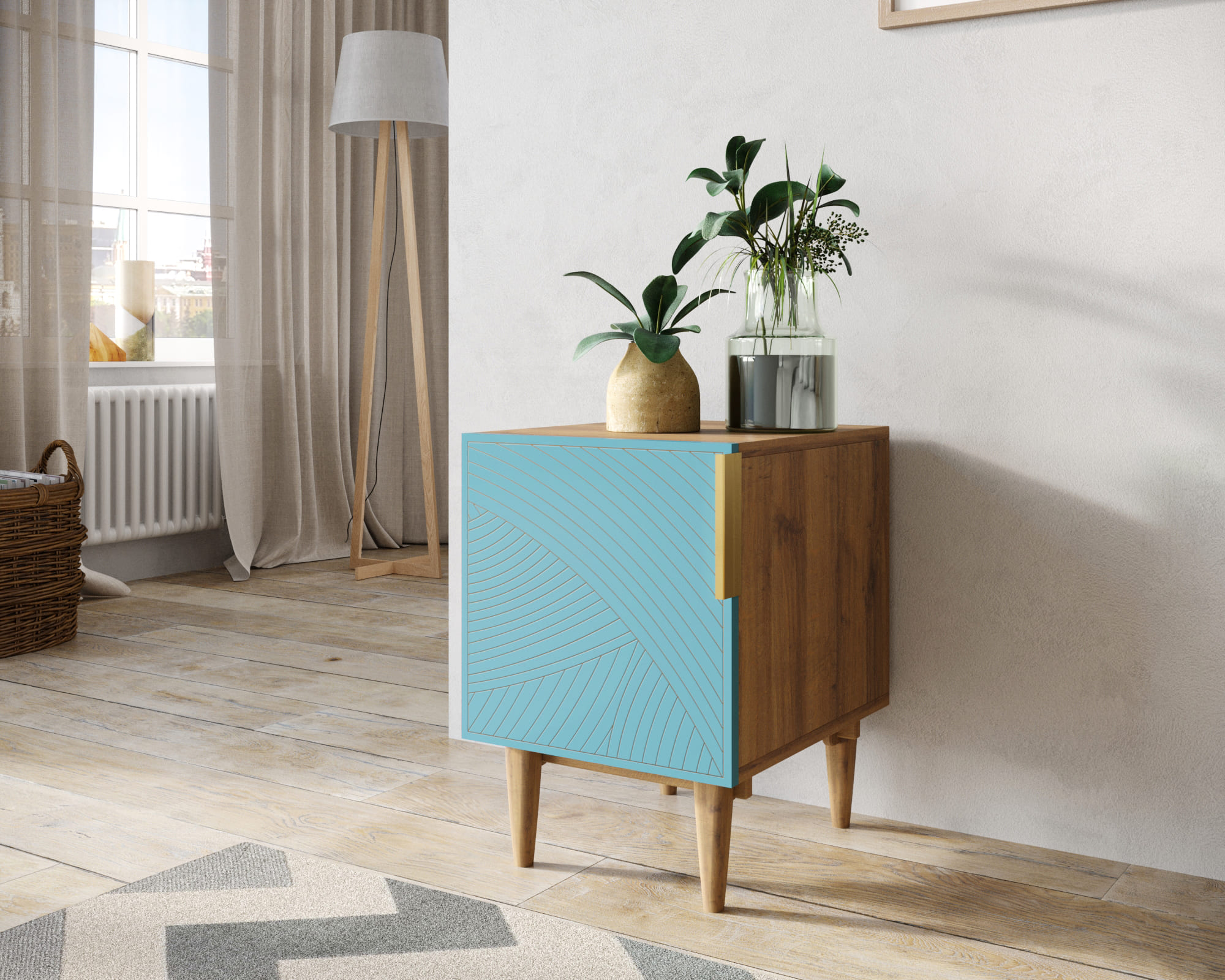 заказать Тумбочка с дверкой "Line" LN08/GR1/blue в Москве заказать Тумбочка с дверкой "Line" LN08/GR1/blue