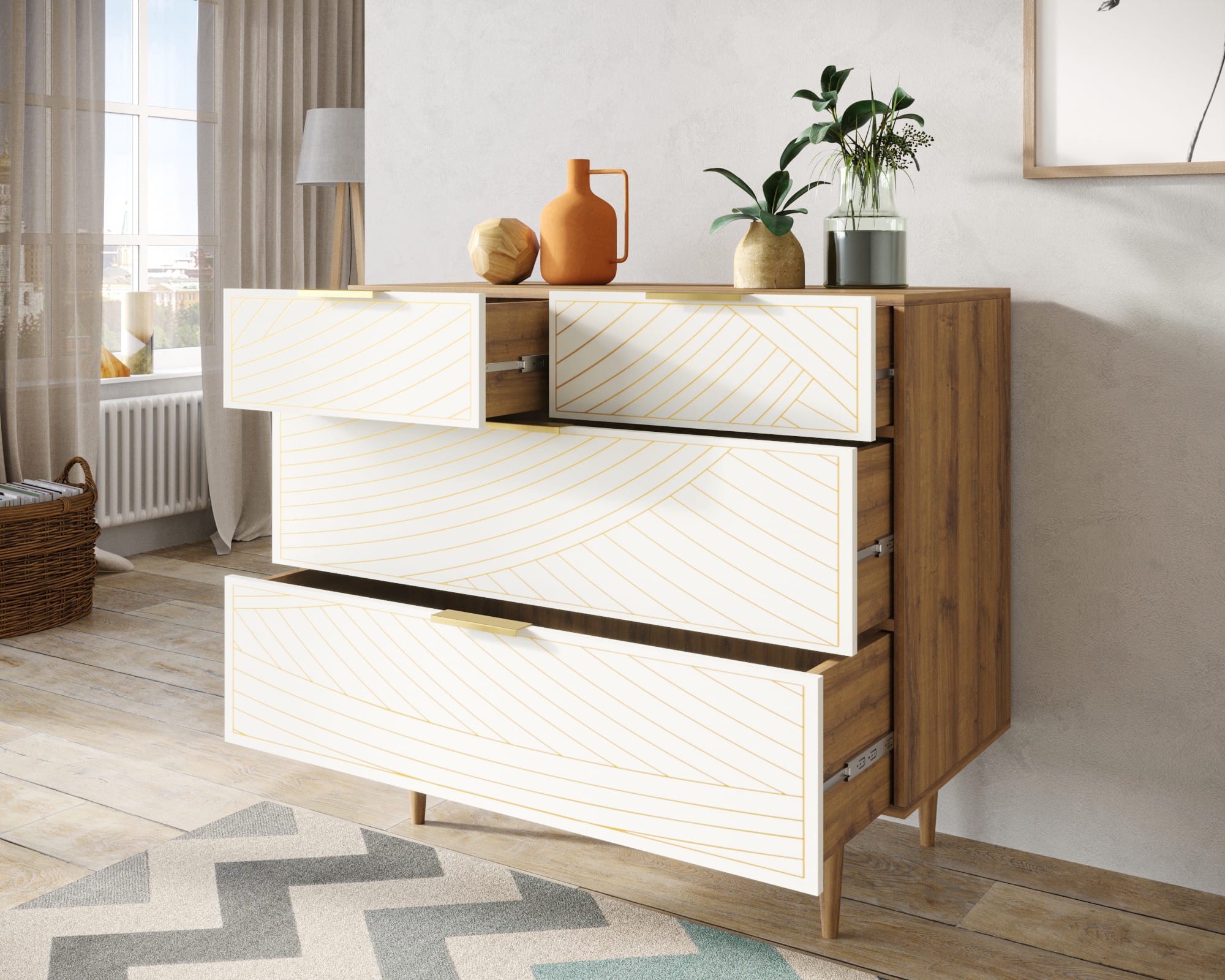 купить Комод с четыремя ящиками "Line" LN14/GR1/beige