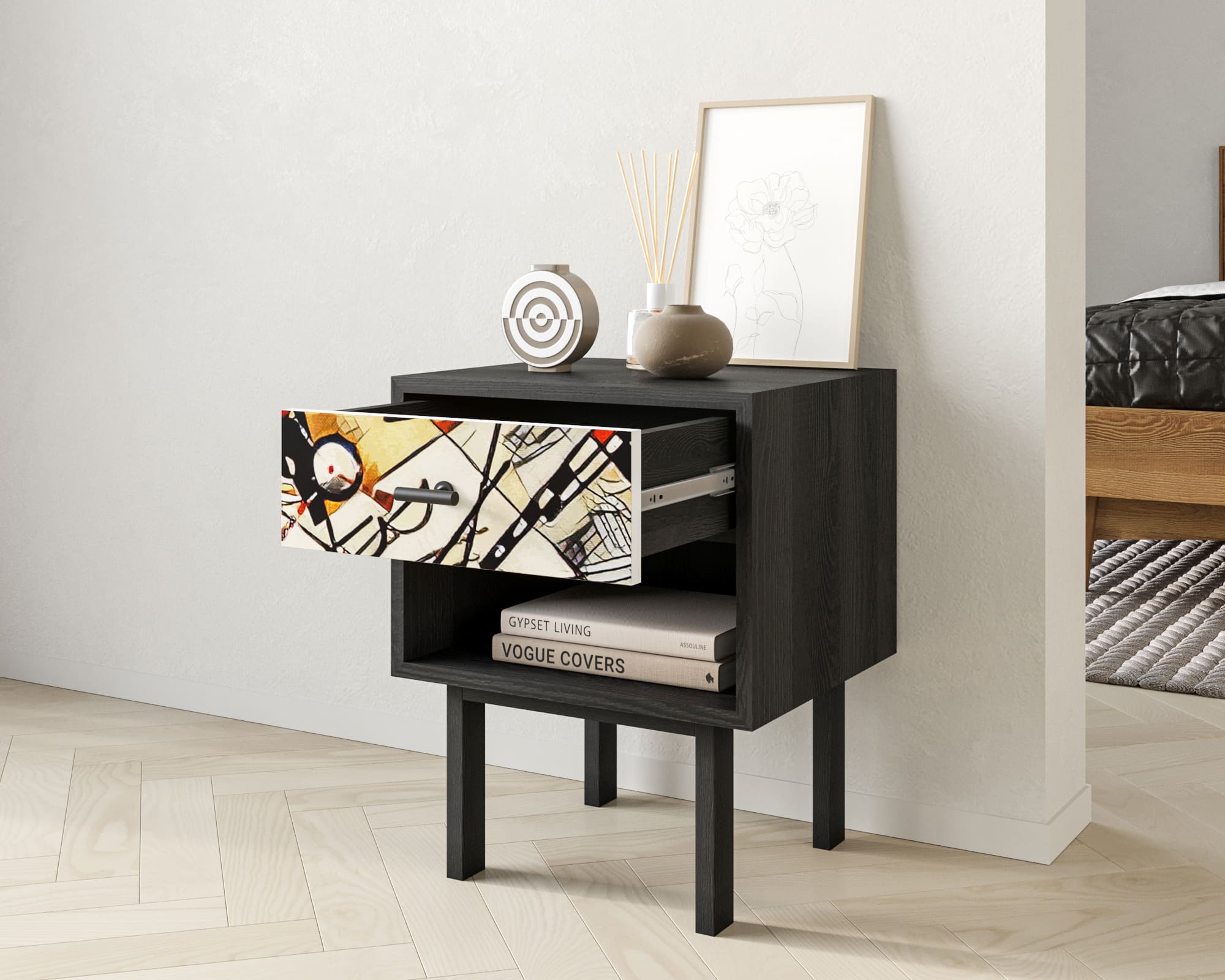 купить Тумбочка с верхним ящиком "Emerson" by Kandinsky арт EM11/Print_01 в Москве купить Тумбочка с верхним ящиком "Emerson" by Kandinsky арт EM11/Print_01