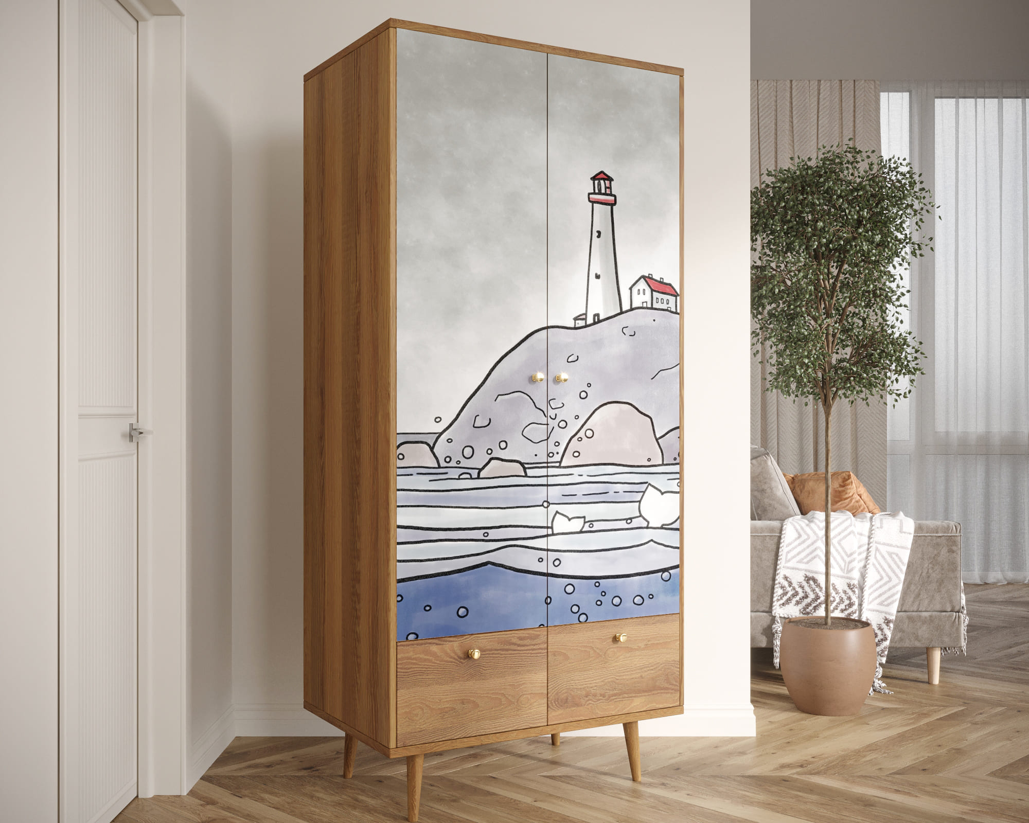 заказать Шкаф двухстворчатый "Berber" арт BB16/Print_51