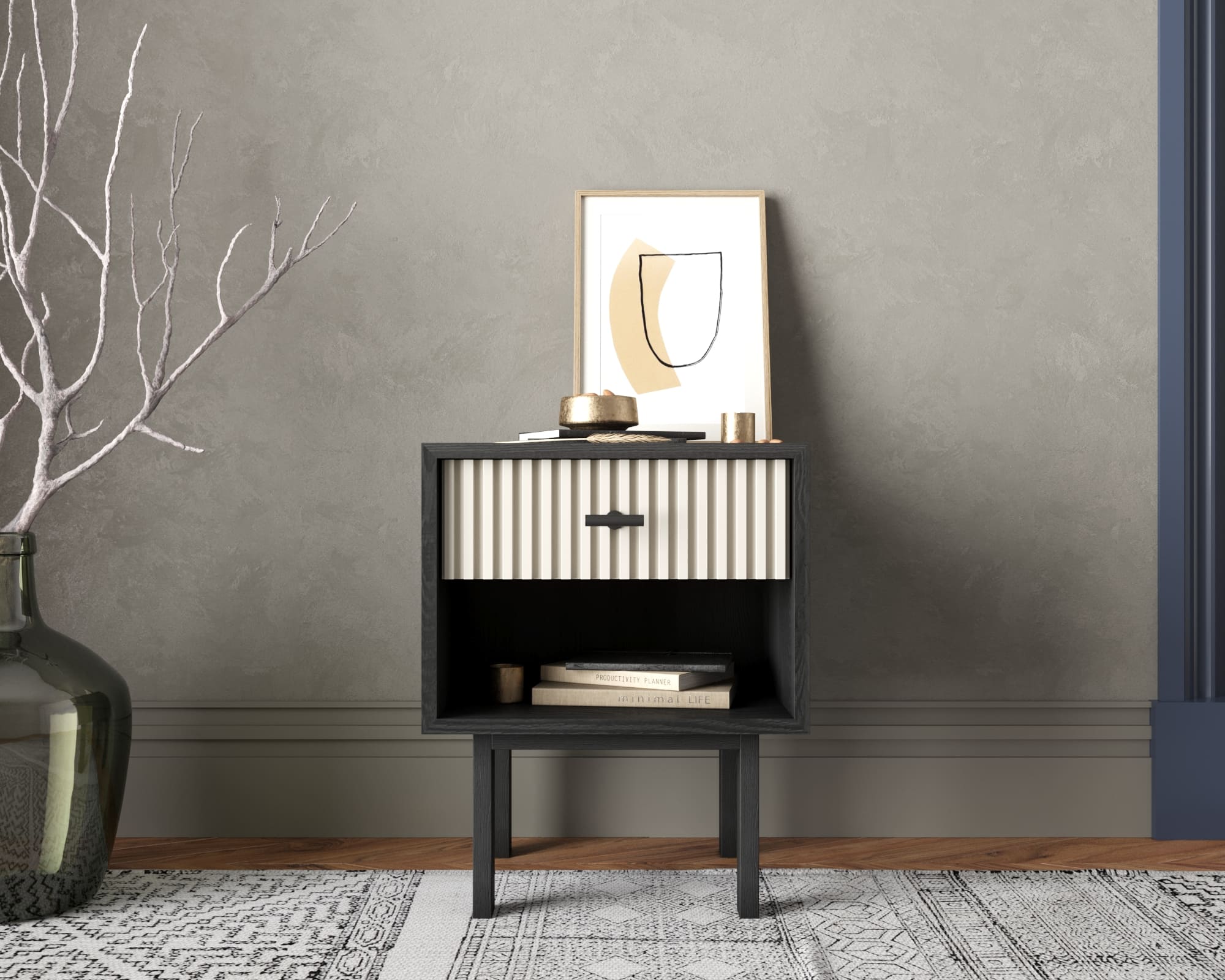 Тумбочка с верхним ящиком "Emerson" арт EM11/milky/L в интернет-магазине в Москве Тумбочка с верхним ящиком "Emerson" арт EM11/milky/L в интернет-магазине