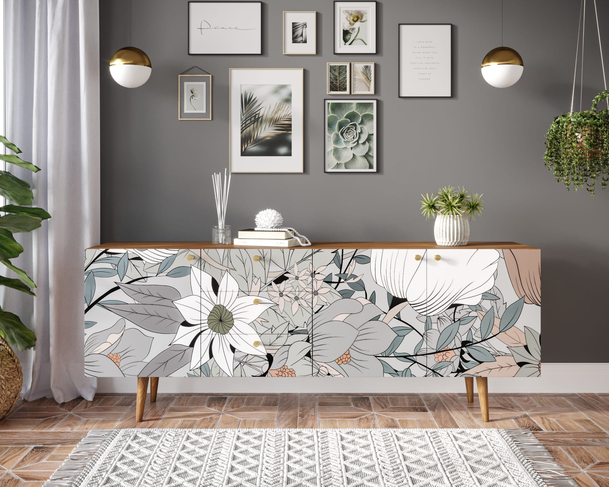 Комод "Berber" удлиненный принт 50 арт BB11/Print_50 в интерьере в Москве Комод "Berber" удлиненный принт 50 арт BB11/Print_50 в интерьере