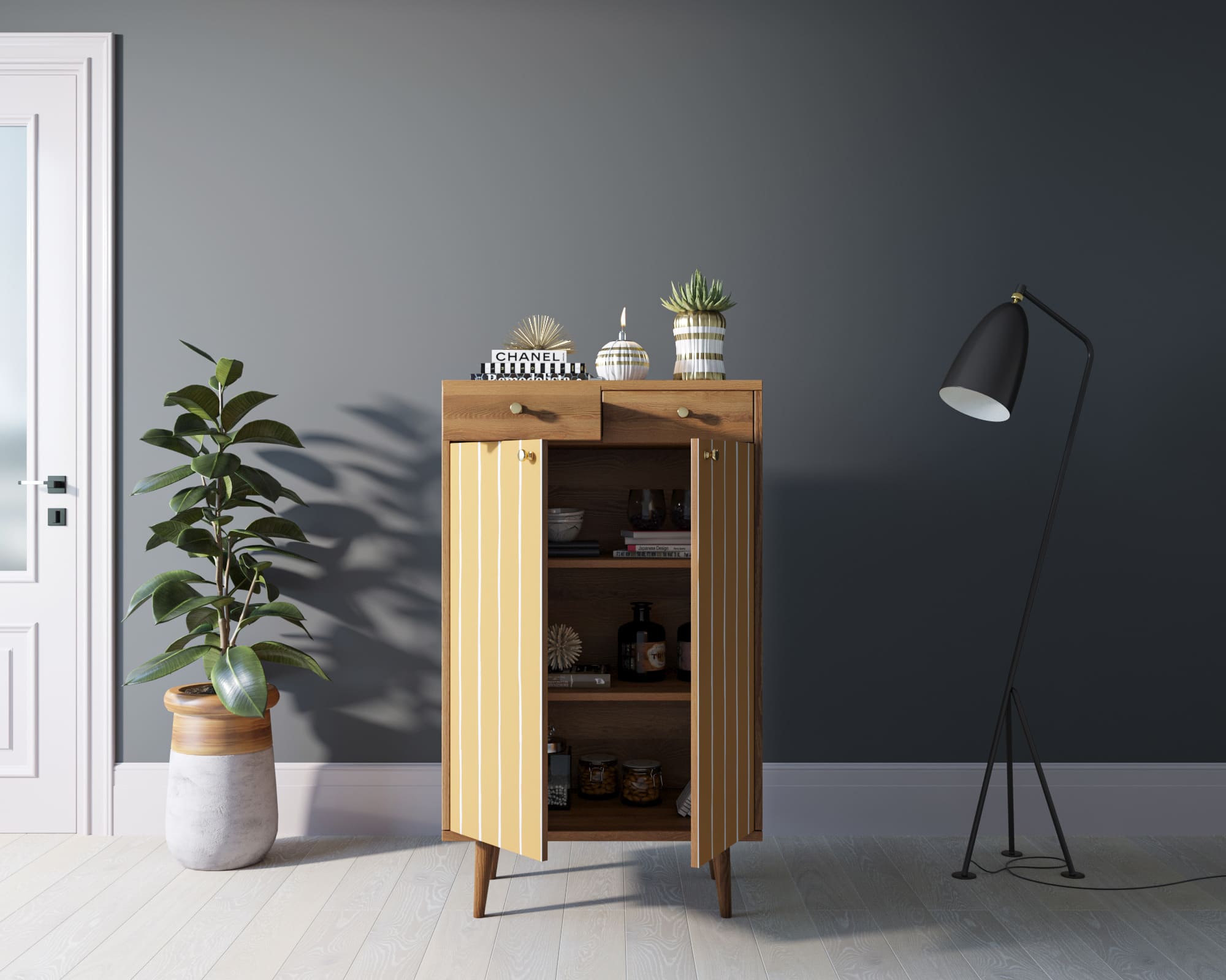 купить Комод "Berber" два ящика и дверки 43 принт арт BB46/Print_43