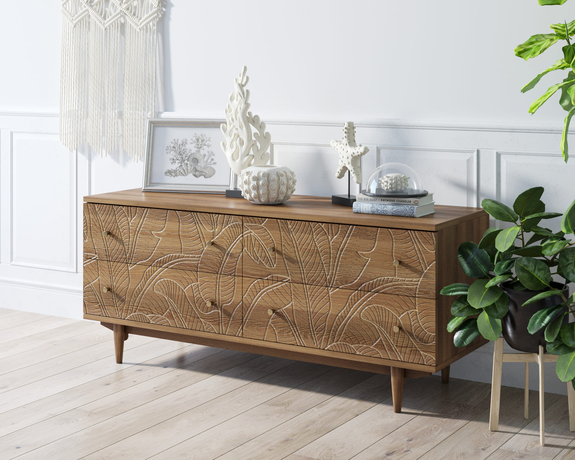 заказать Комод "Boho" 4 ящика джангл арт BH09