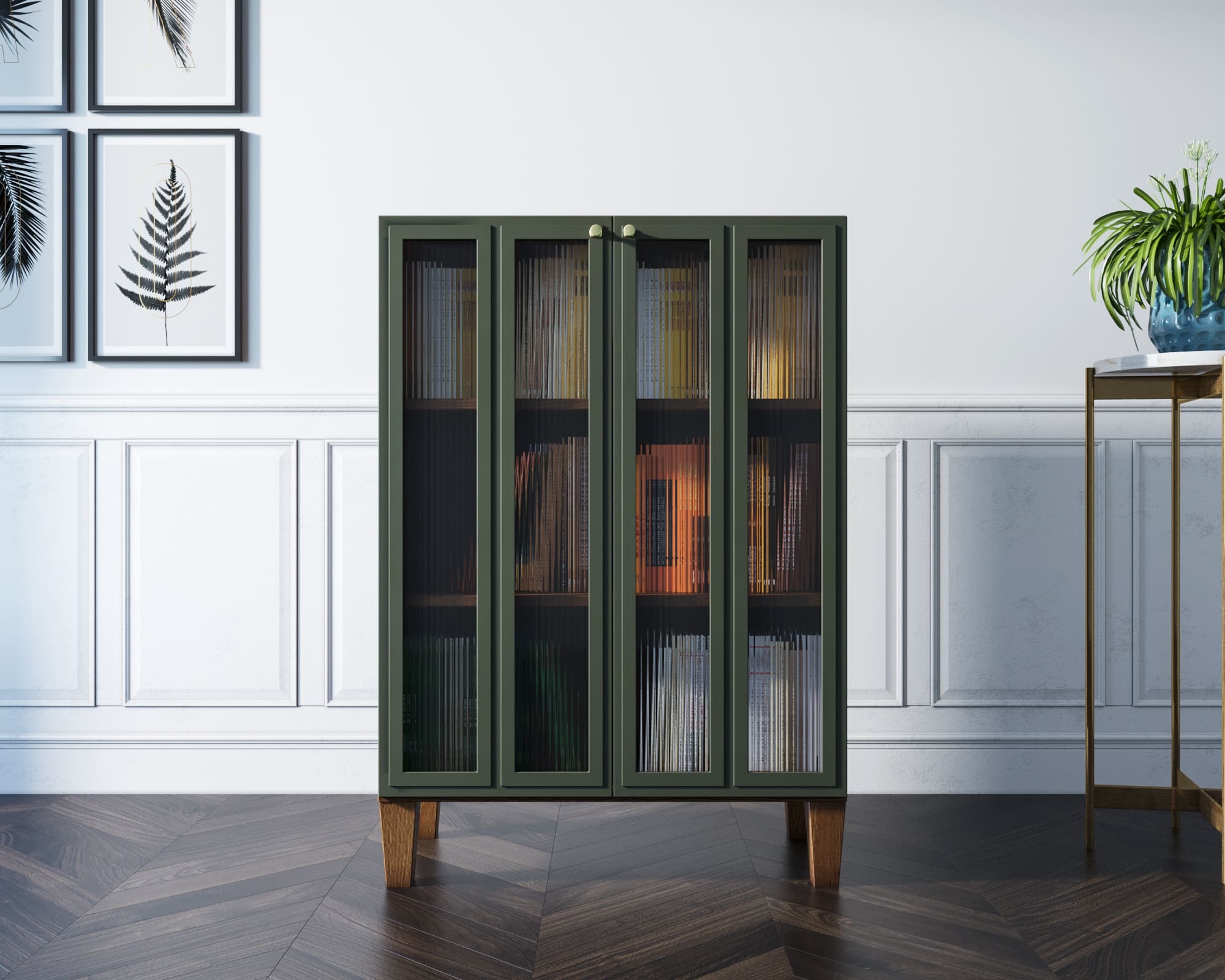 Шкаф-буфет "Andersen" малый с рифлеными стеклами арт AN18/1 в интернет-магазине