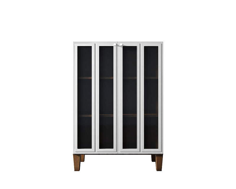 Шкаф-буфет "Andersen" малый с рифлеными стеклами арт AN18/1WH