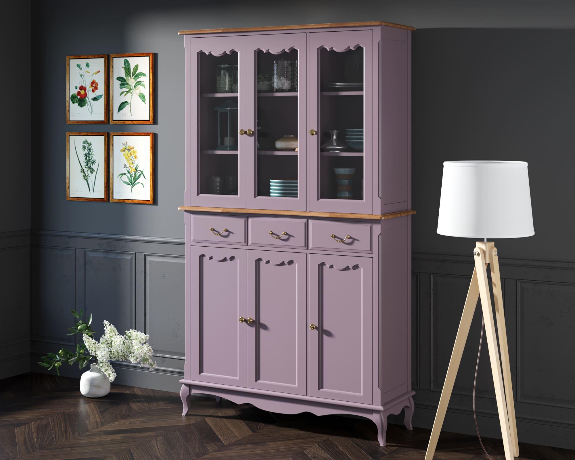 заказать Буфет "Leontina Lavanda" трехстворчатый арт ST9344/2L