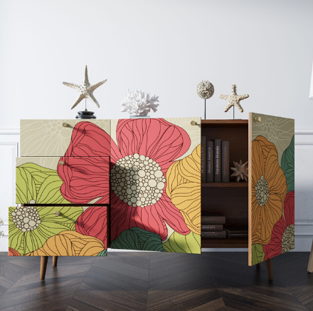 купить Комод "Berber" с двумя дверками и ящиками принт 5 арт BB17/Print_05