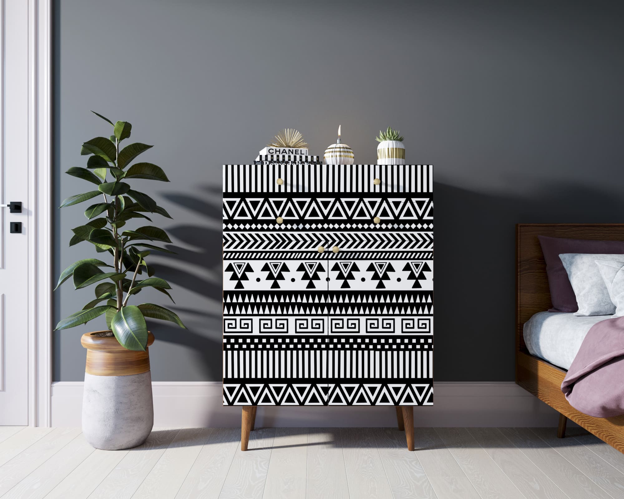 Комод "Berber" большой принт 19 арт BB12/Print_19 в интерьере