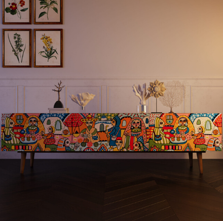 купить Комод "Berber" с ящиками низкий под TV принт 1 арт BB19/Print_01