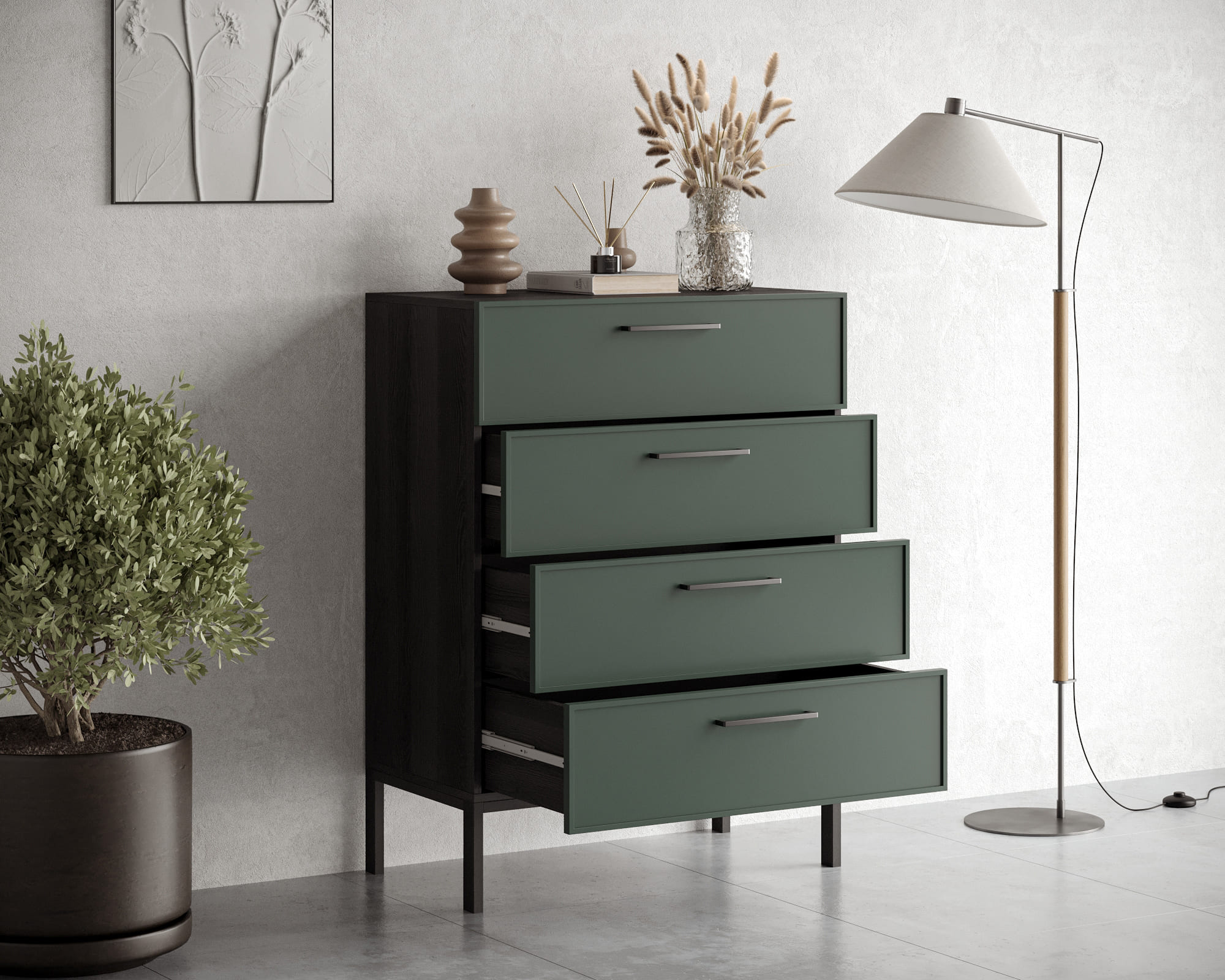 купить Комод вертикальный с четырьмя ящиками "Nicole" арт NEM18G