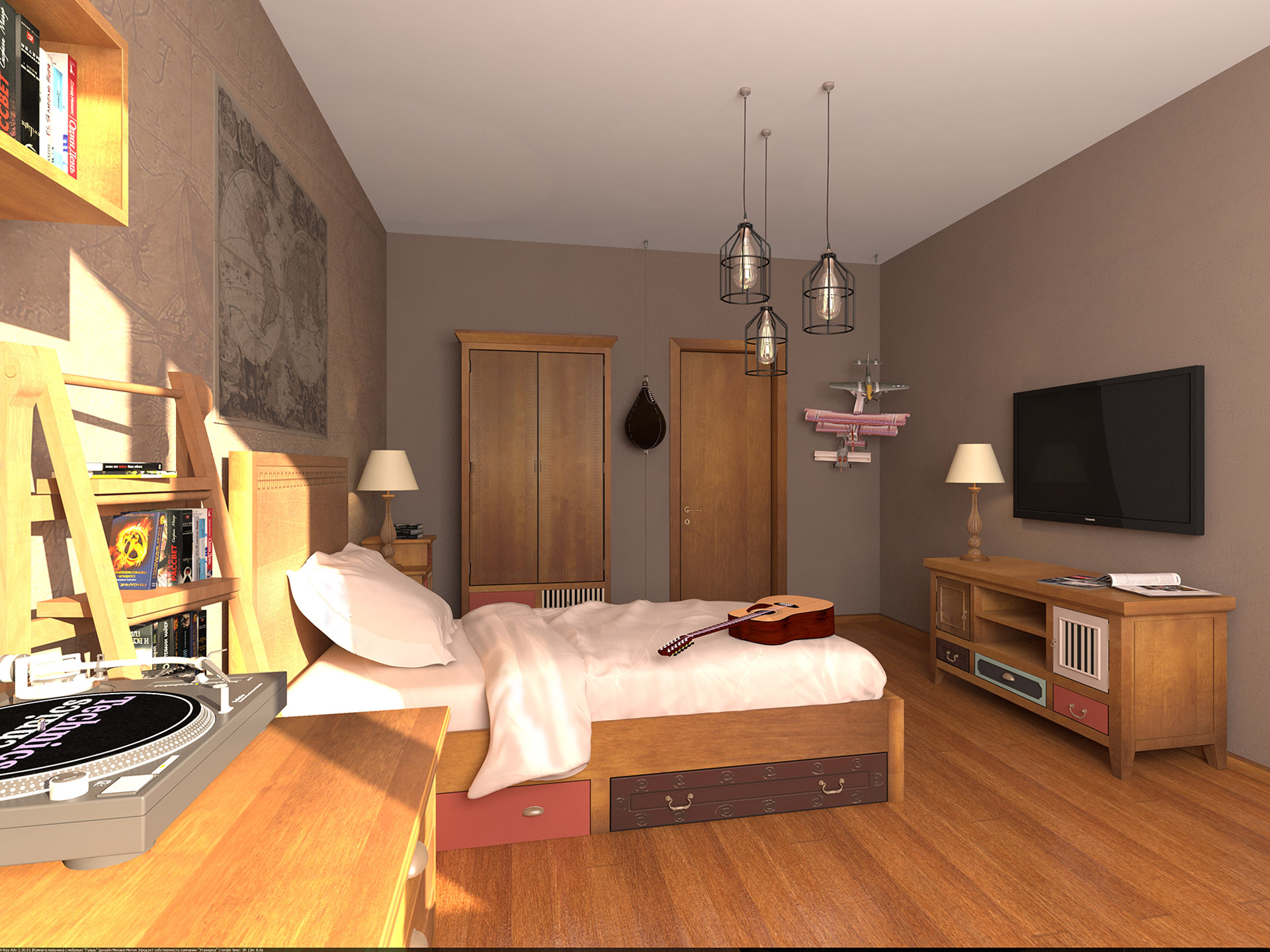 Комплект спальни из коллекции мебели "Gouache"  арт 1110