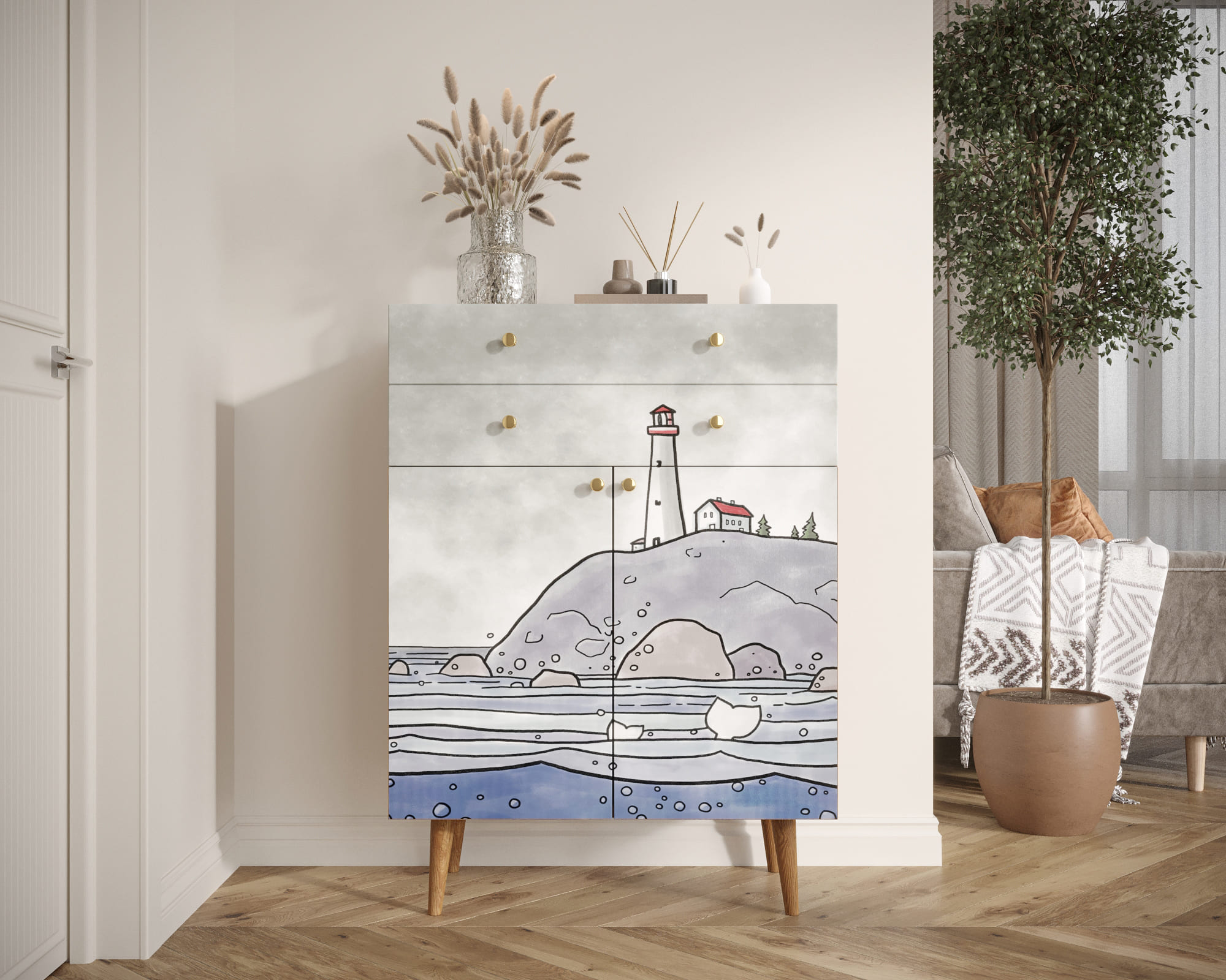 Комод "Berber" большой  арт BB12/Print_51 в интернет-магазине