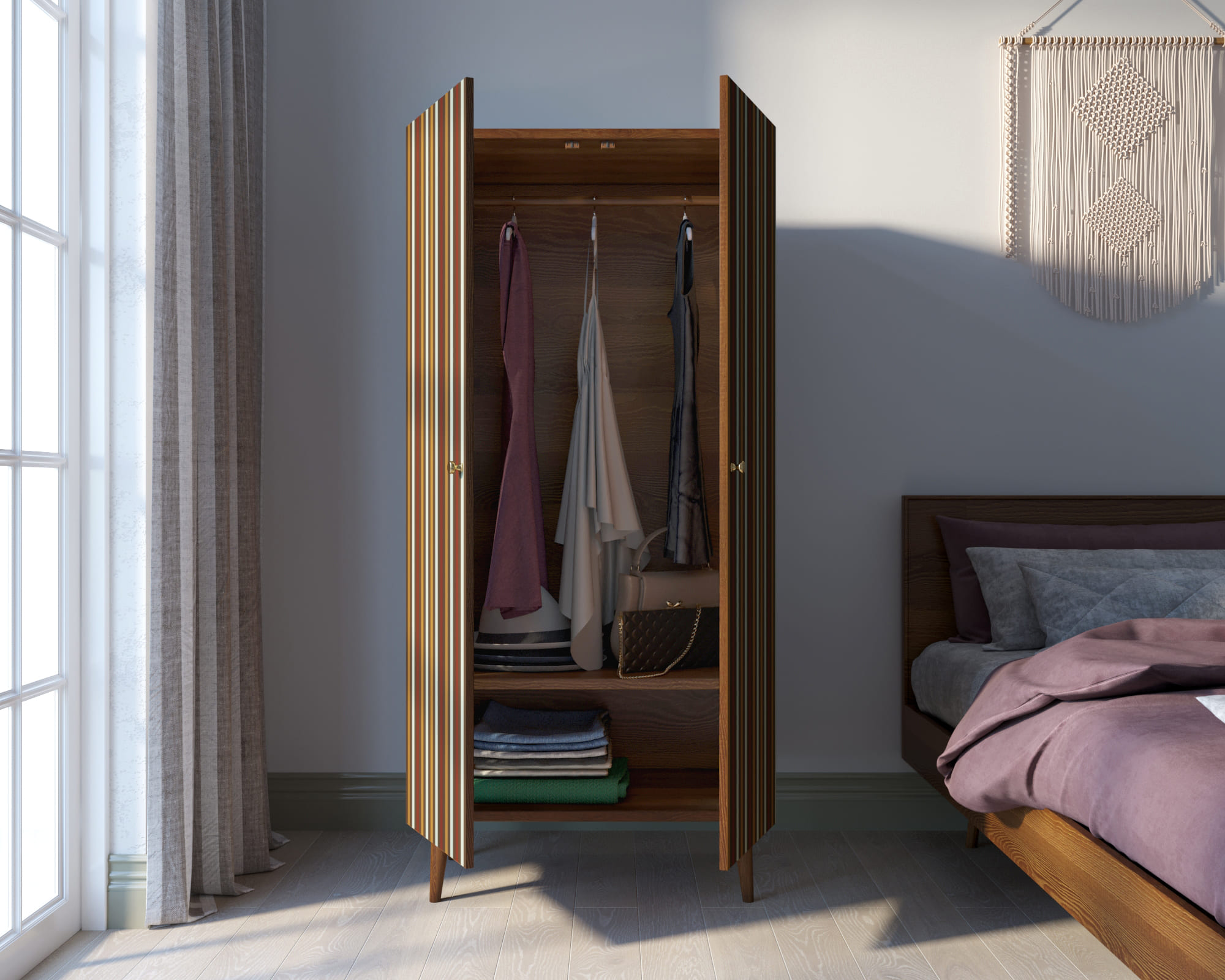 Шкаф малый двухстворчатый "Berber" принт 20 арт BB08/Print_20 в интернет-магазине