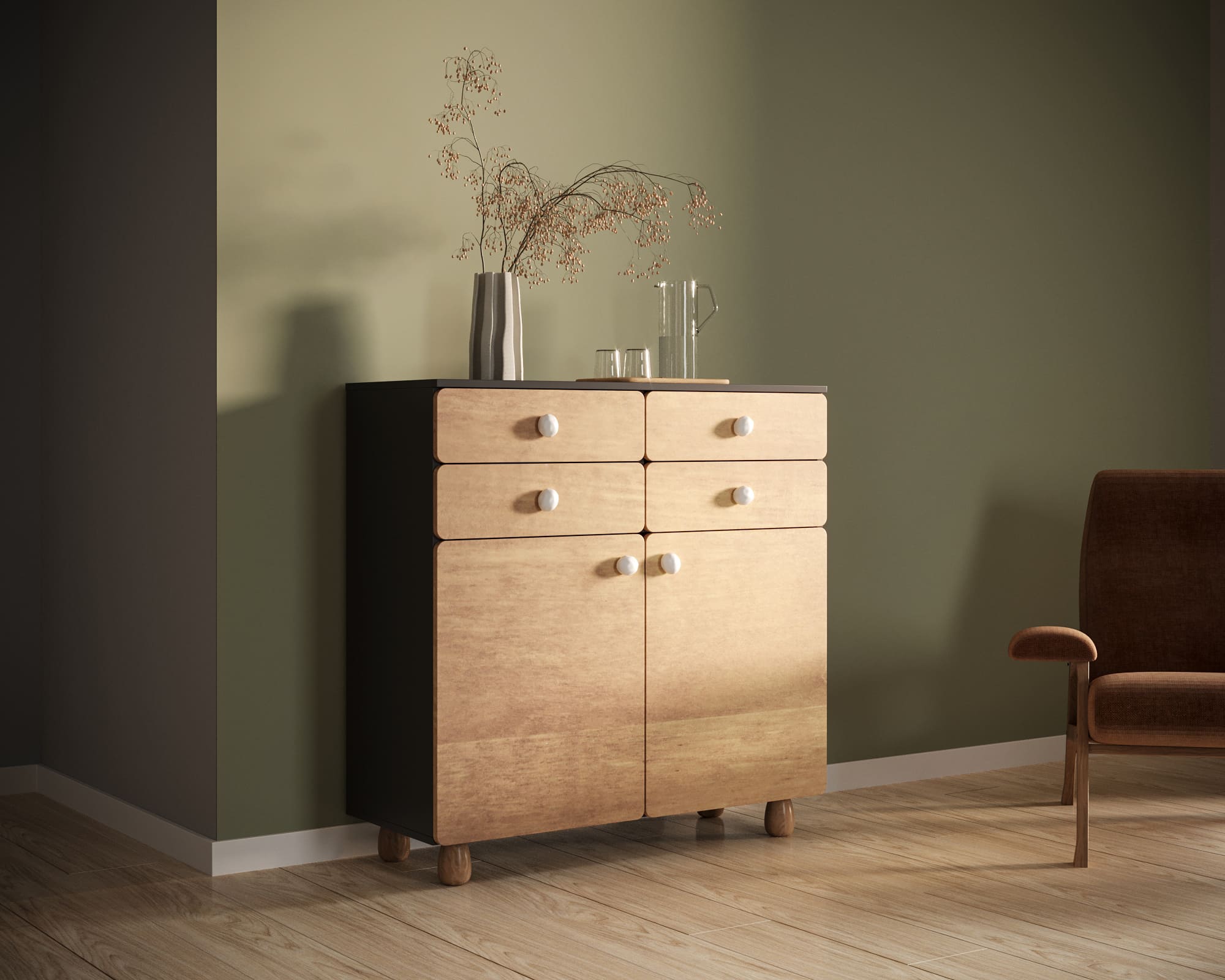 заказать Большой комод с ящиками и дверками "Split" SP19